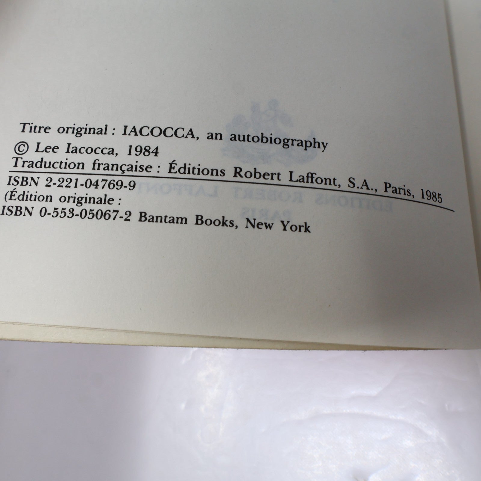 Iacocca Lee Iacocca/William Novak Robert Laffont 1985 PB Français Biographie 80s