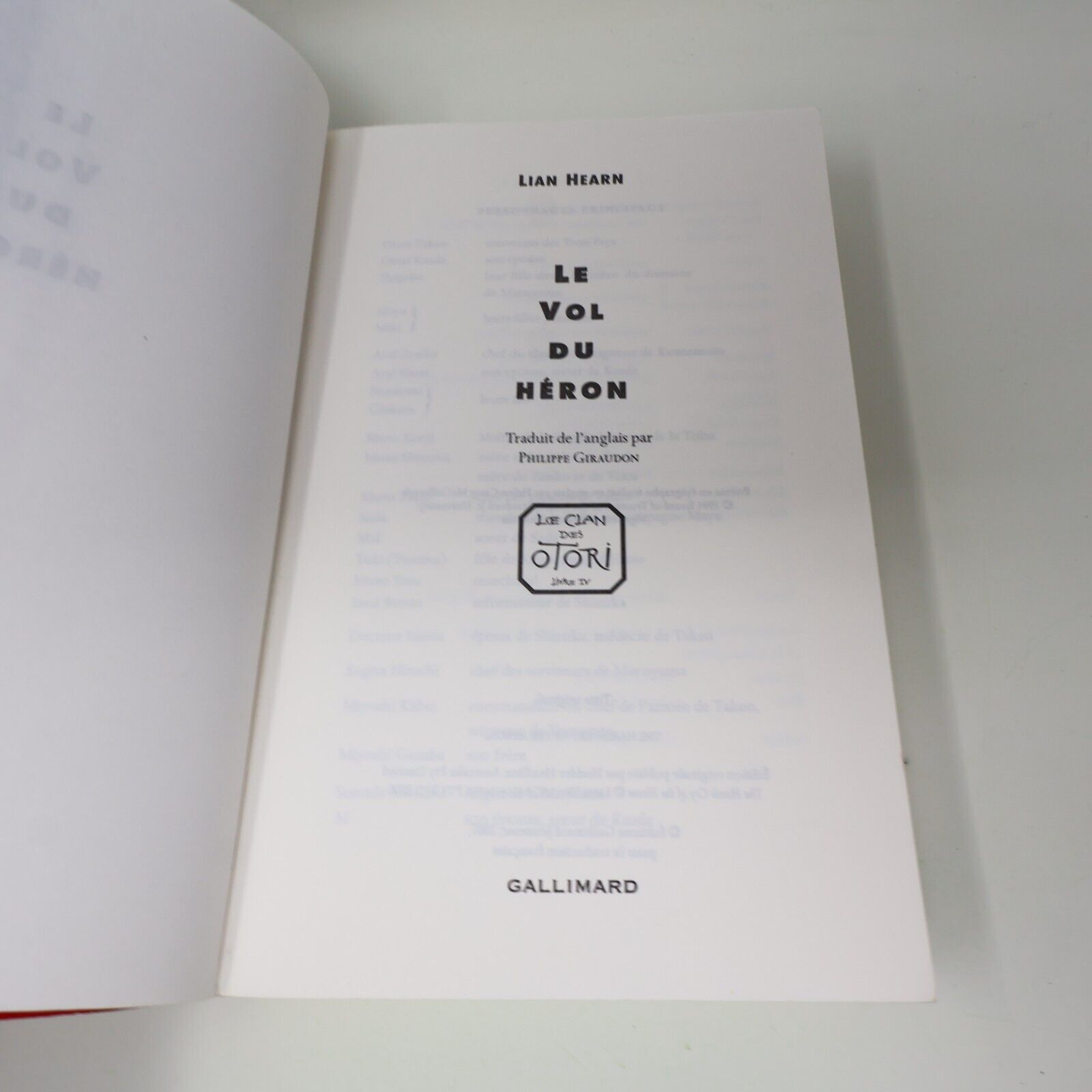 2007 Le Vol du Héron Lian Hearn Le Clan des Otori #4 Gallimard Français Livre PB