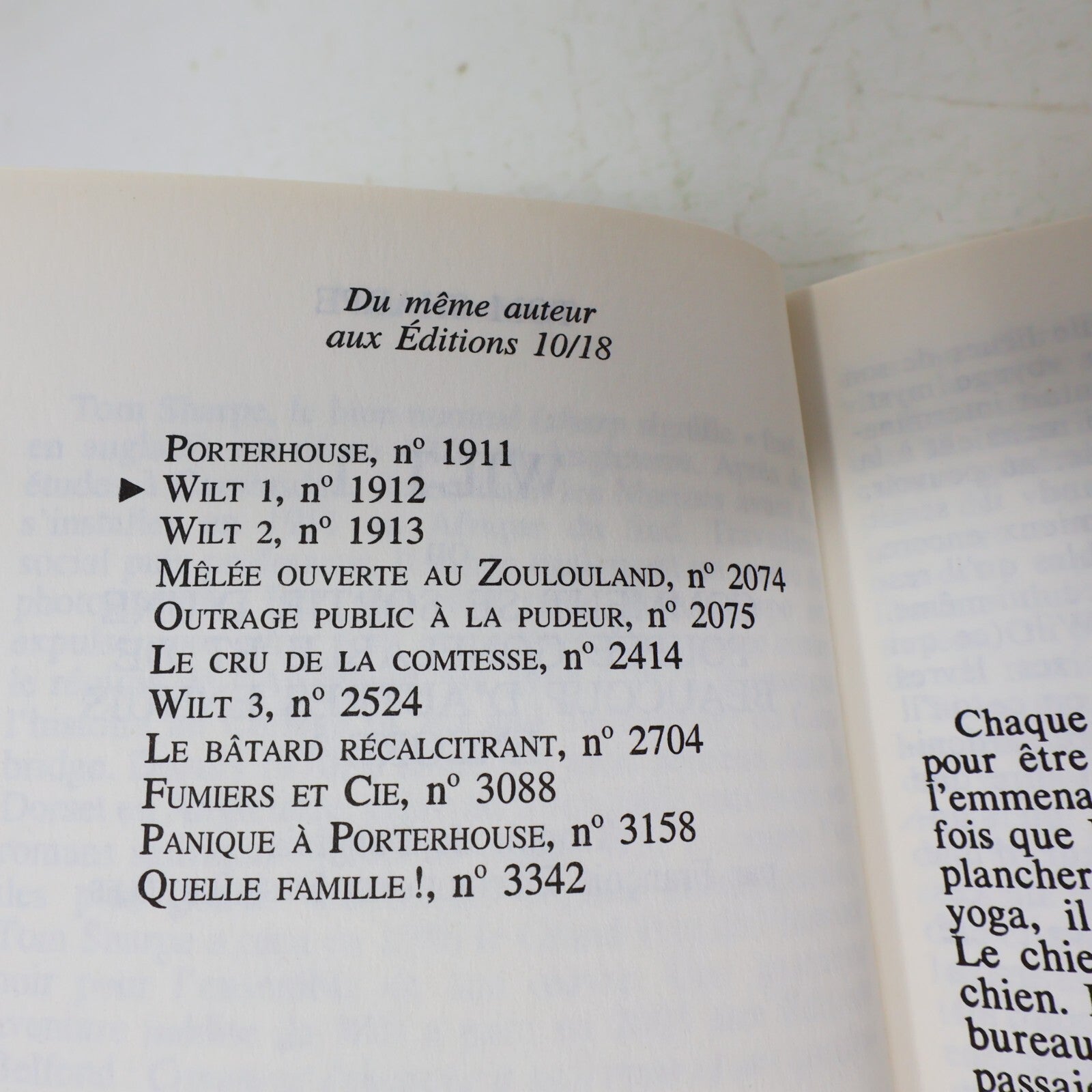 Lot 7 Tom Sharpe Livres Humour Wilt Français French 10/18 & Belfond PB Books