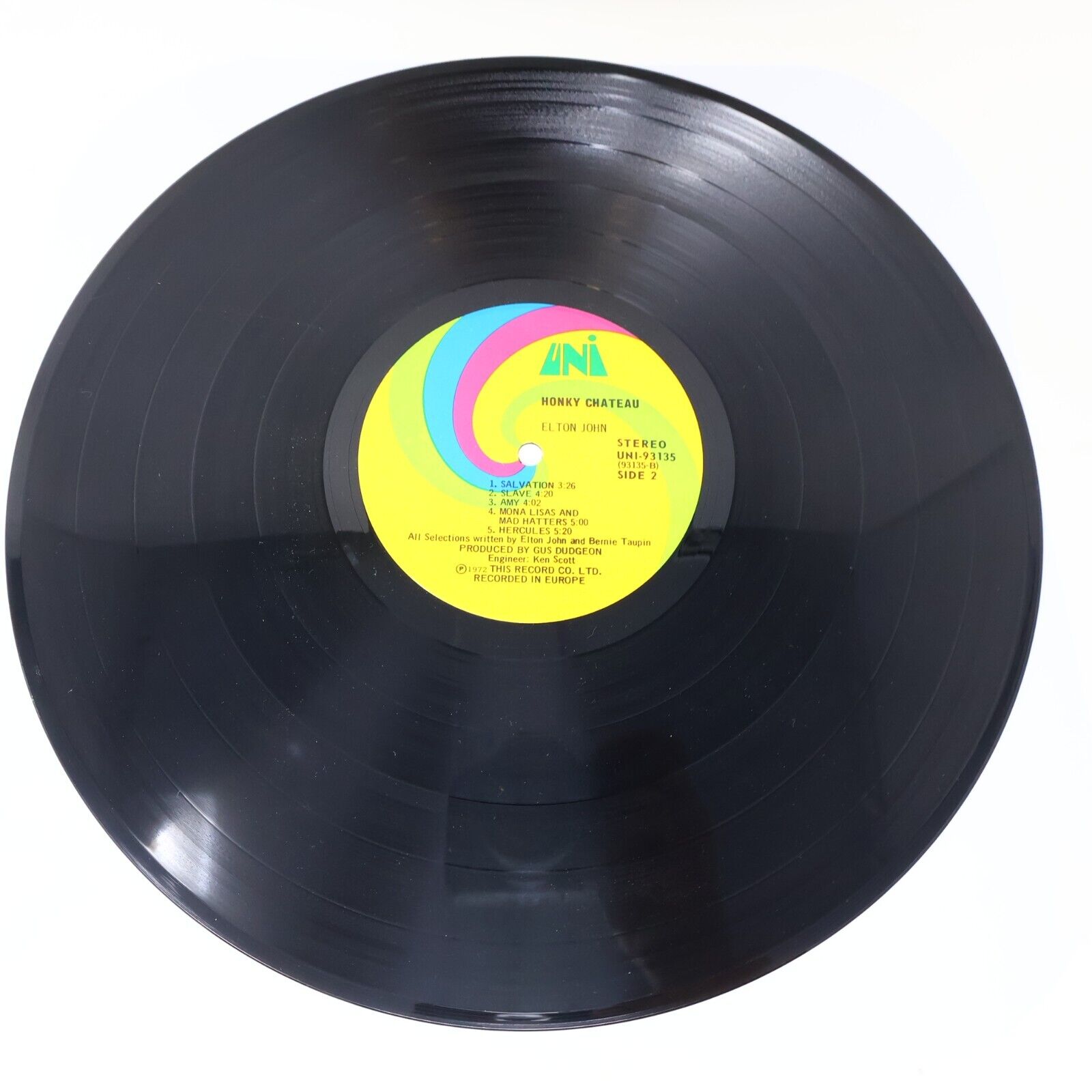 Elton John Honky Château LP Record Vinyl 1972 UNI 93135 Rocket Man Honky Cat 70s