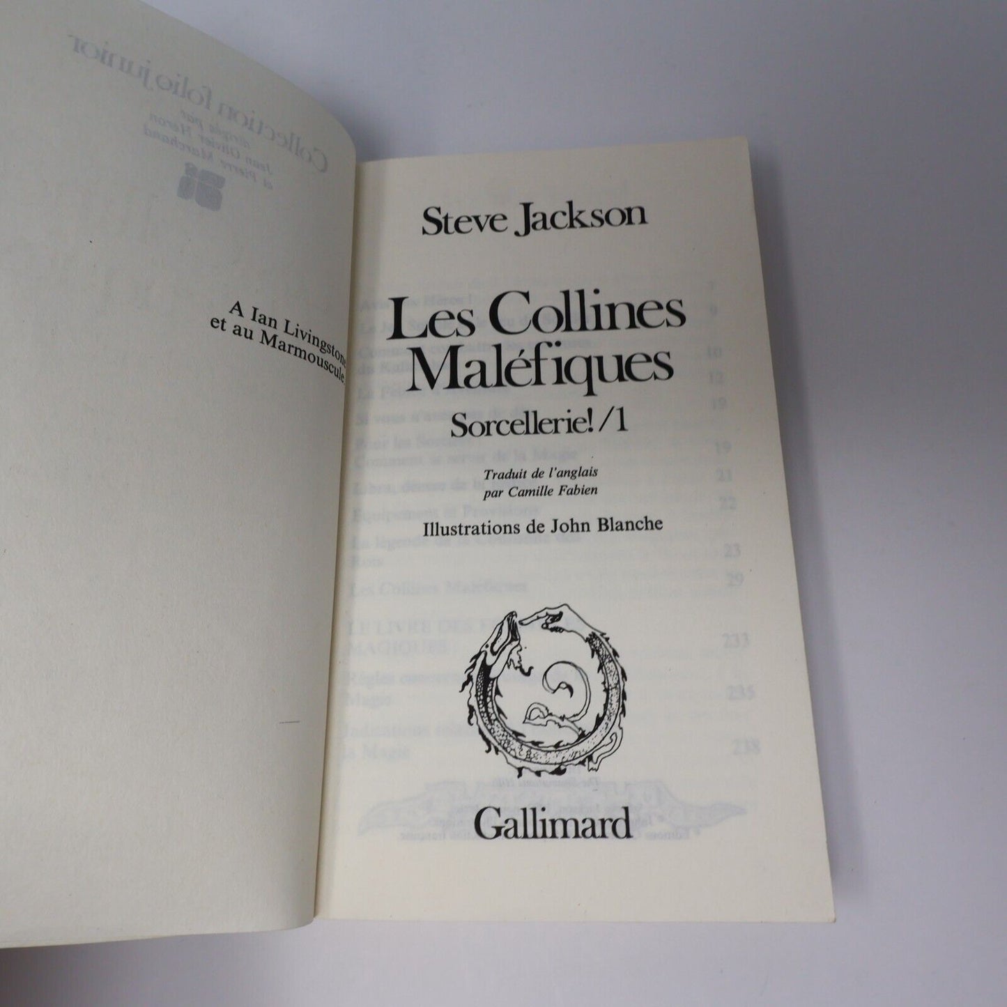 1985 les Collines Maléfiques Sorcellerie! #1 de Steve Jackson LDVELH Paperback