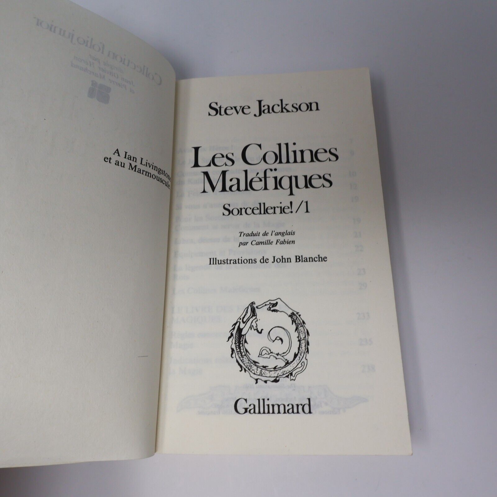 1985 les Collines Maléfiques Sorcellerie! #1 de Steve Jackson LDVELH Paperback