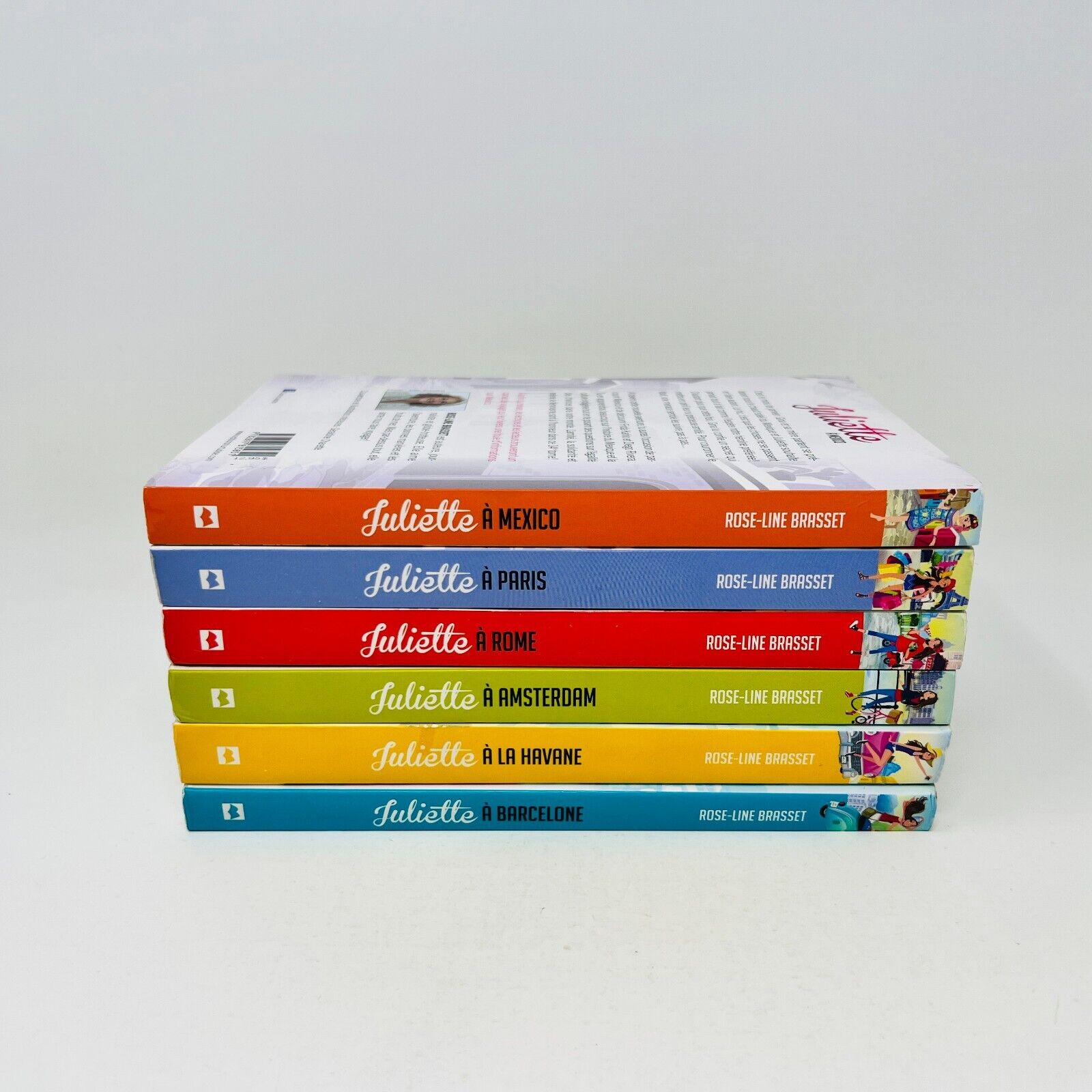 6x Juliette à Barcelone/Mexico/Rome/Paris Rose-Line Brasset Lot Livres Hurtubise