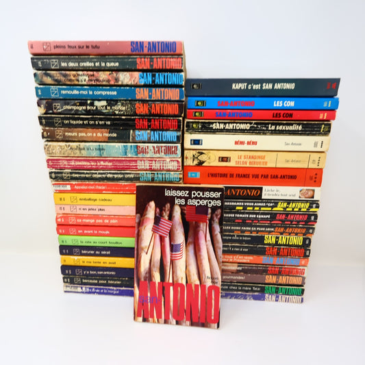 San-Antonio Lot 40 Livres Crime et Mystère Policier Thriller Fleuve Noir PB Vtg