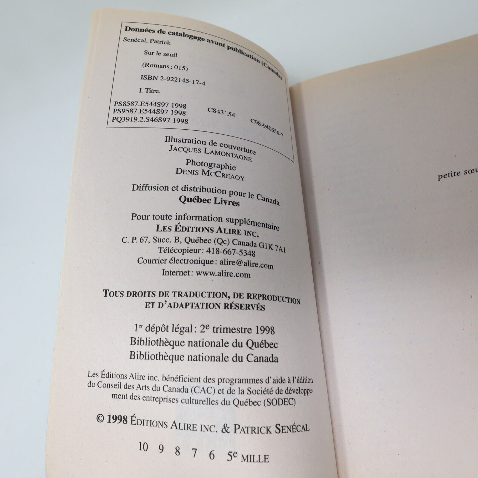 Patrick Senécal Thriller Horreur Lot 11 Livres Aliss Le Vide Oniria Français PB