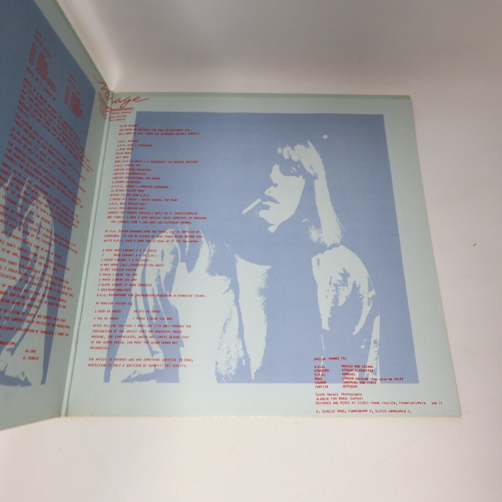 Klaus Schulze Mirage LP Record Vinyl 1977 Germany 60.040 Berlin-School Ambient