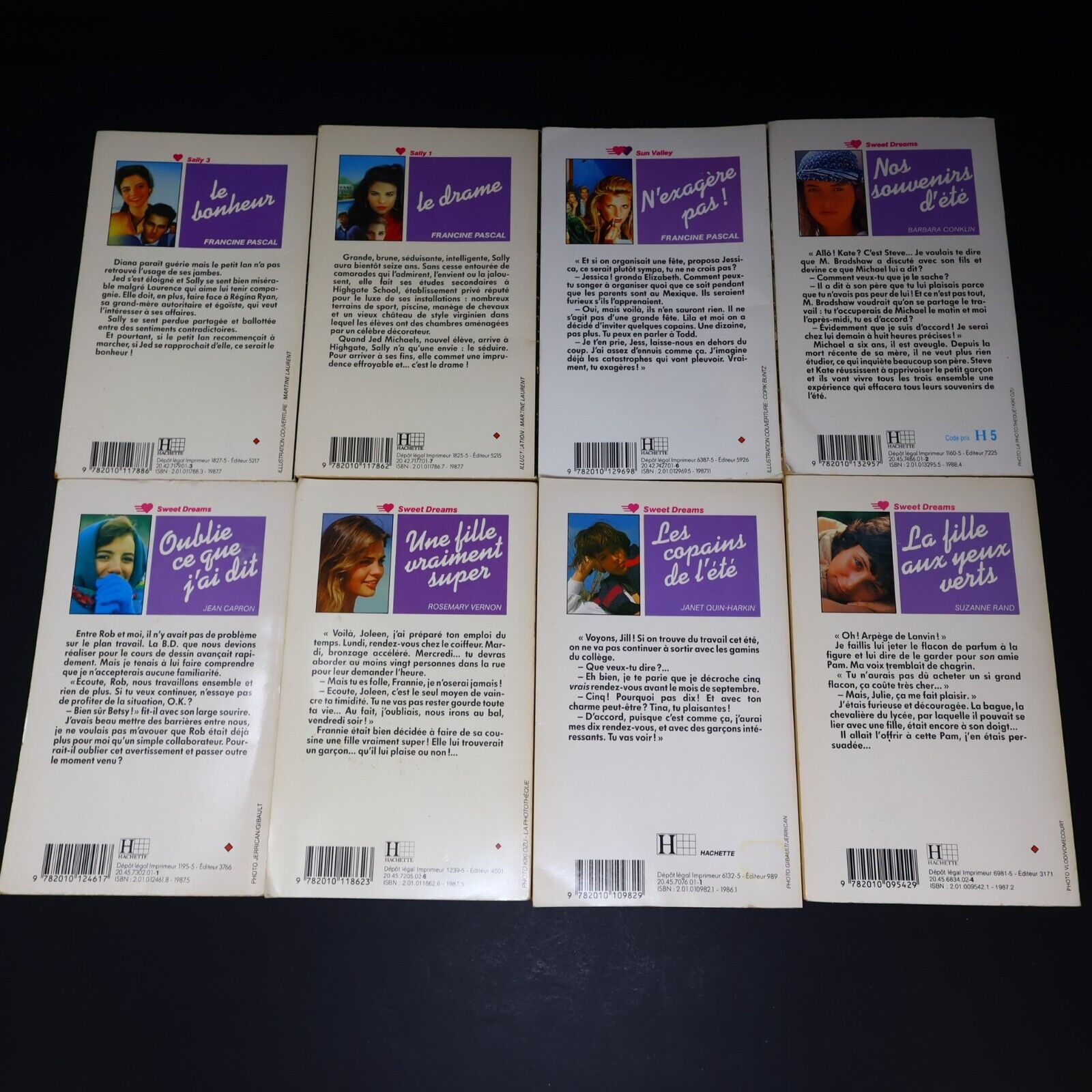 Lot 8 Livres Haute Tension Sweet Dreams Sun Valley Hachette Français Vintage 80s