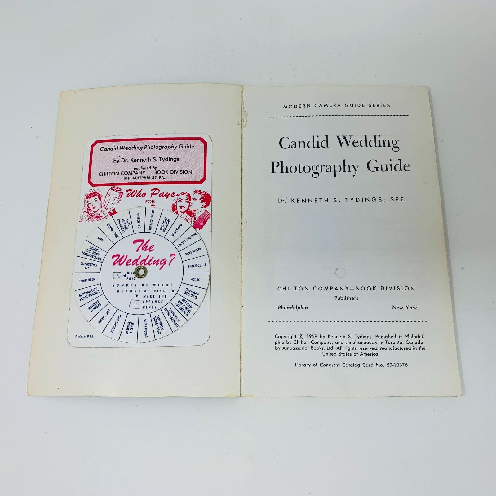 1959 Candid Wedding Photography Guide Dr Kenneth S. Tydings Modern Camera Series