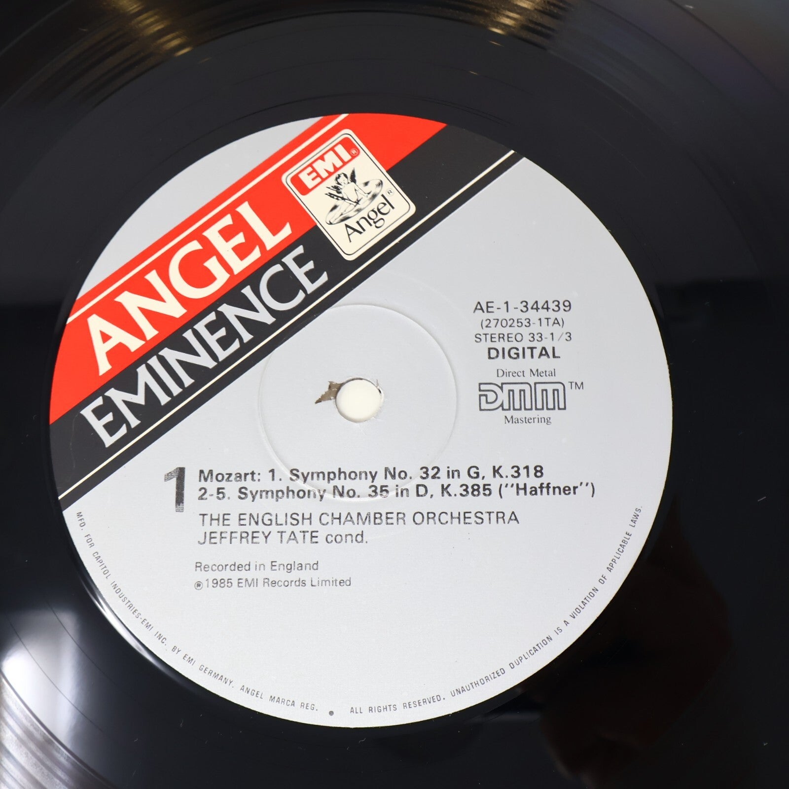 Jeffrey Tate Conducts Mozart English Chamber Orchestra Record AE-34439 Emi 1985