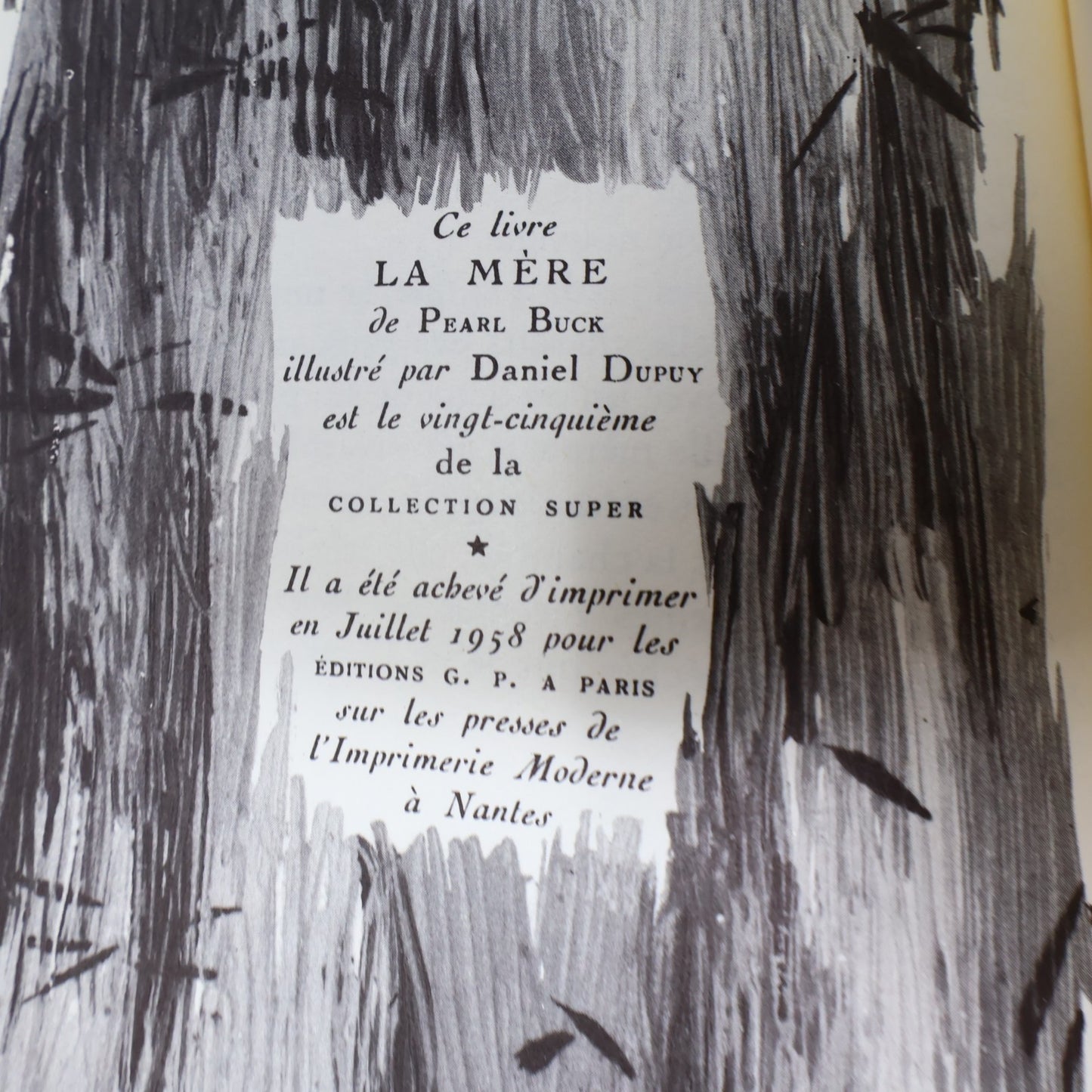 La Mère Pearl Buck Collection Super Librairie Stock-Paris 1958 HC Français Roman