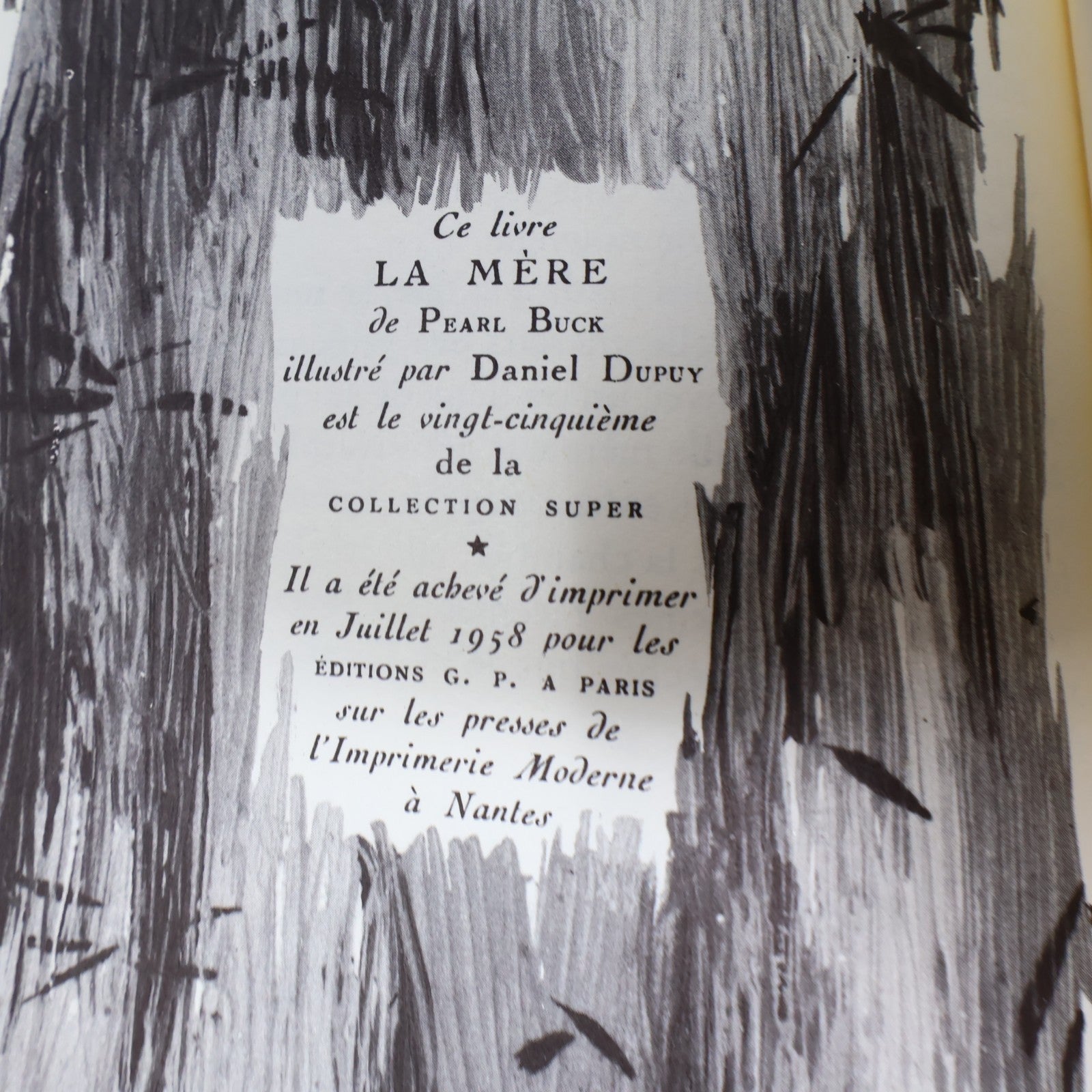 La Mère Pearl Buck Collection Super Librairie Stock-Paris 1958 HC Français Roman