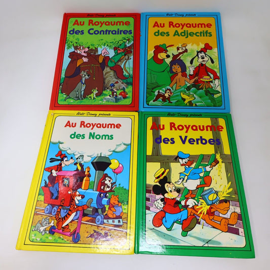 1979 Au Royaume des Noms Verbes Adjectifs Contraires Disney Lot 4 Livres Enfants