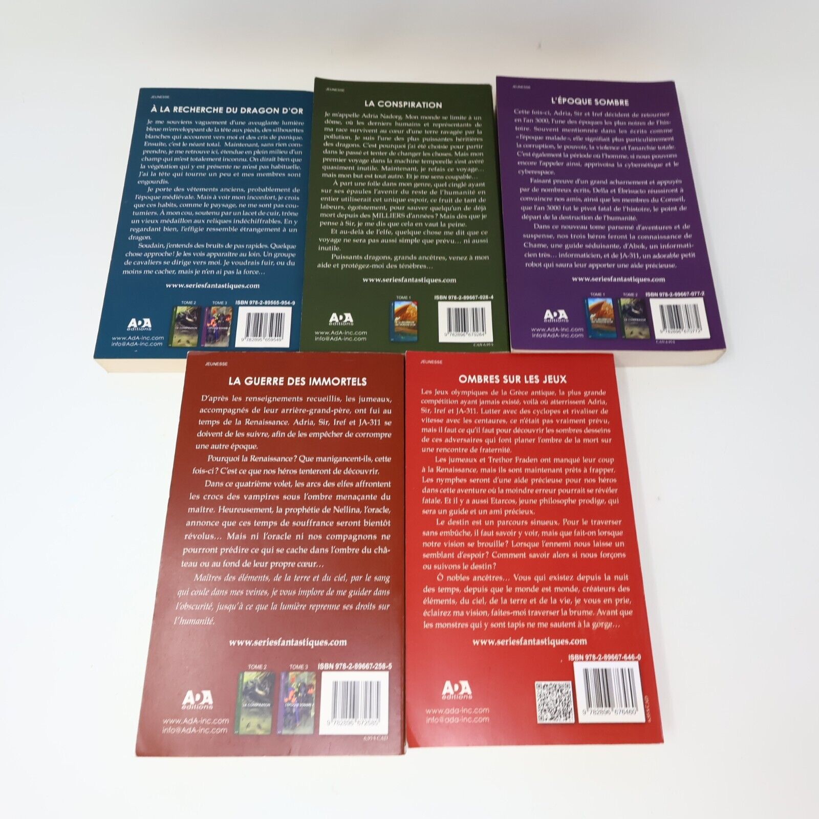 Lot 5 Livres La Lignée des Dragons #1-5 Ada Série Complète Jeunesse Français PB