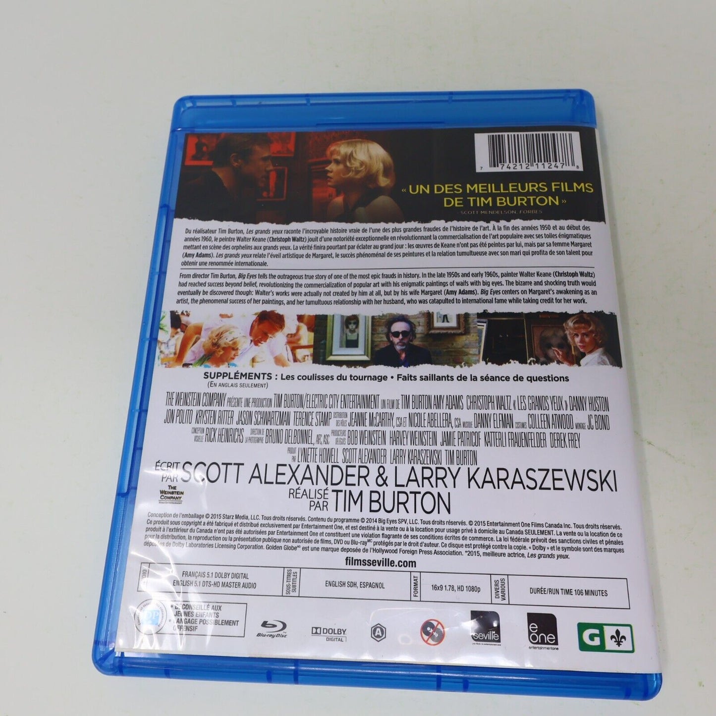 Les Grands Yeux / Big Eyes Blu-ray 2015 Français English Tested NTSC Tim Burton