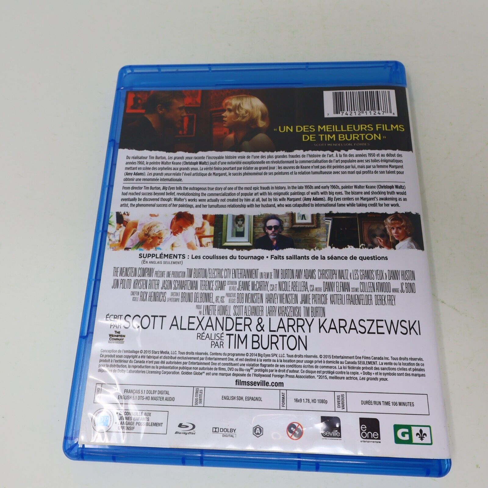 Les Grands Yeux / Big Eyes Blu-ray 2015 Français English Tested NTSC Tim Burton