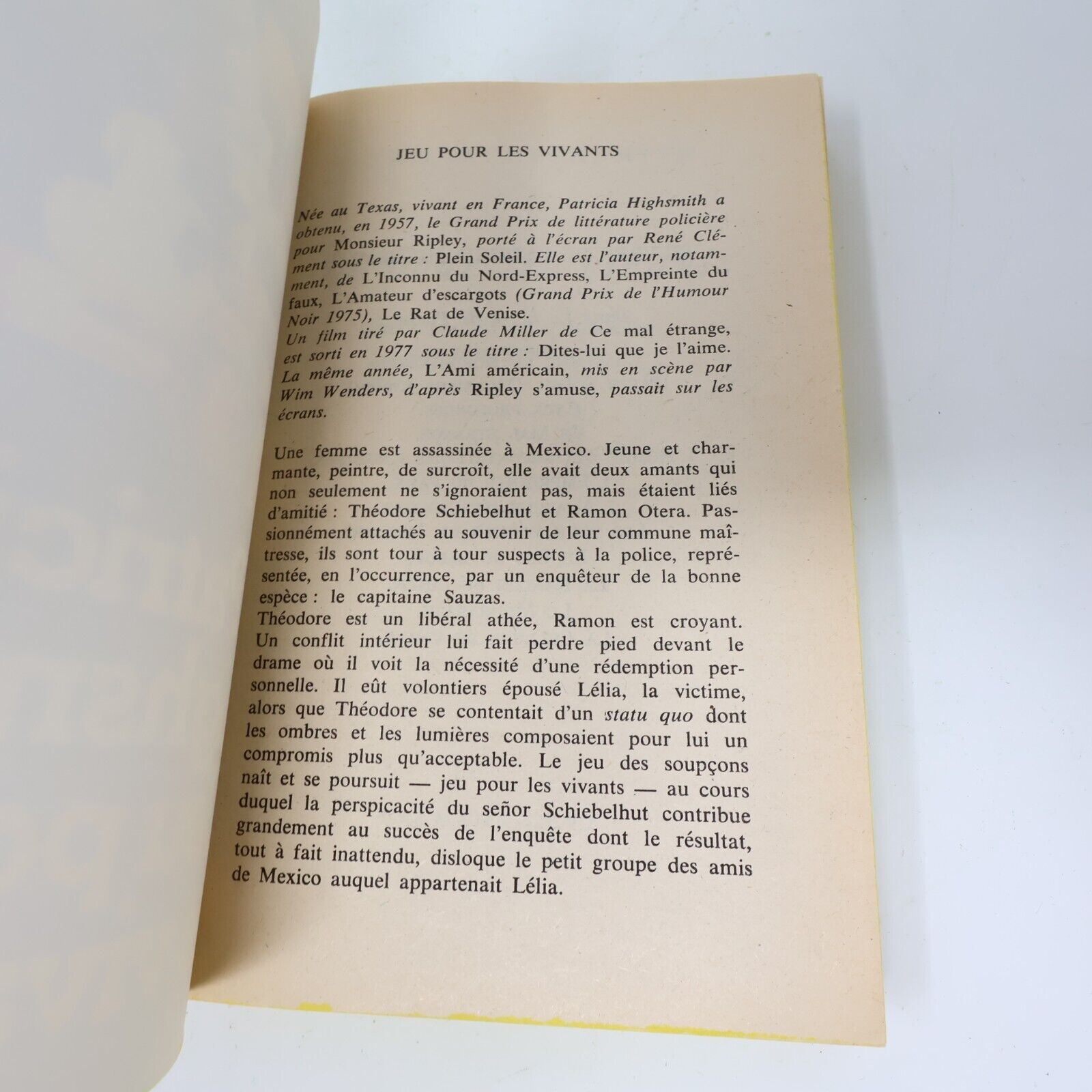 Lot 4 Patricia Highsmith Jeu pour les Vivants Cellule Verte Meurtrier Livres 70s