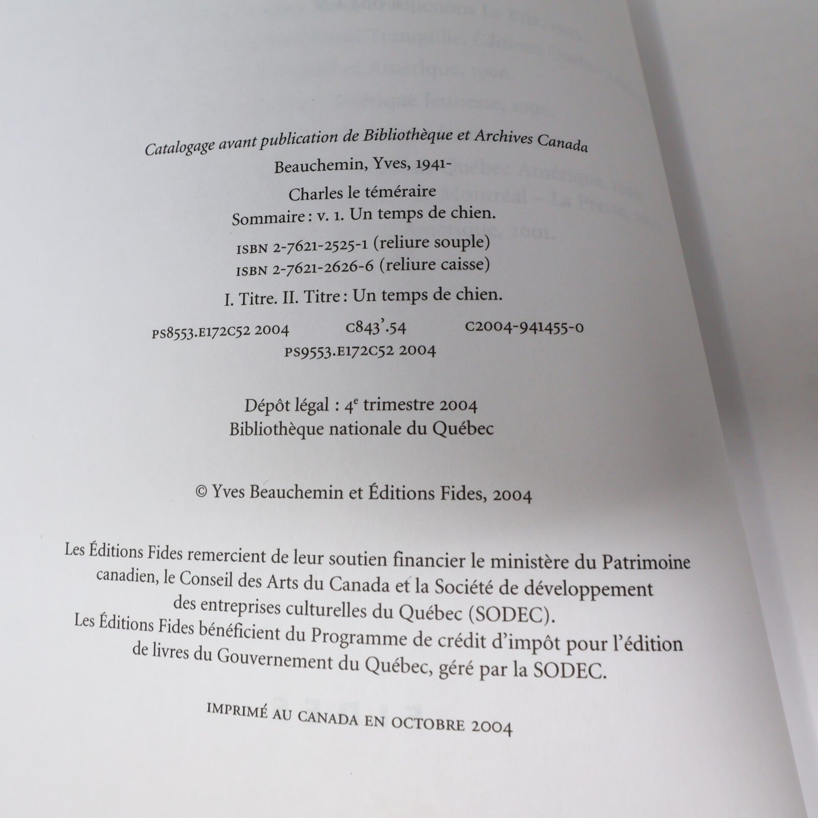 Charles le Téméraire #1-3 Série Complète Lot 3 Livres Yves Beauchemin Français