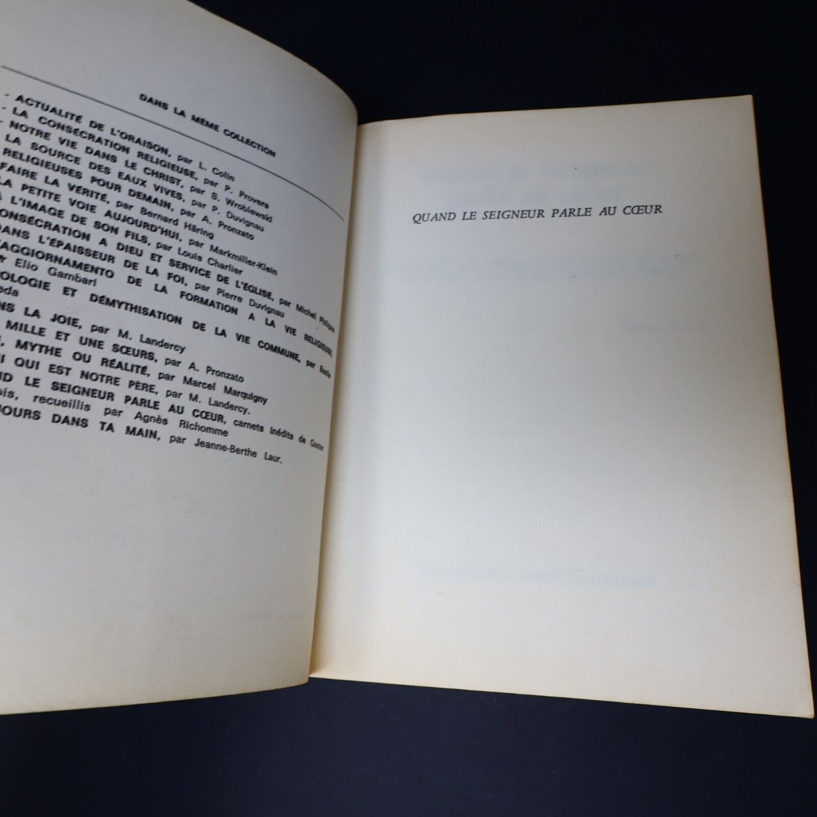 1983 Quand le Seigneur Parle au Cœur Carnets Spirituels Inédits Paperback PB 80s
