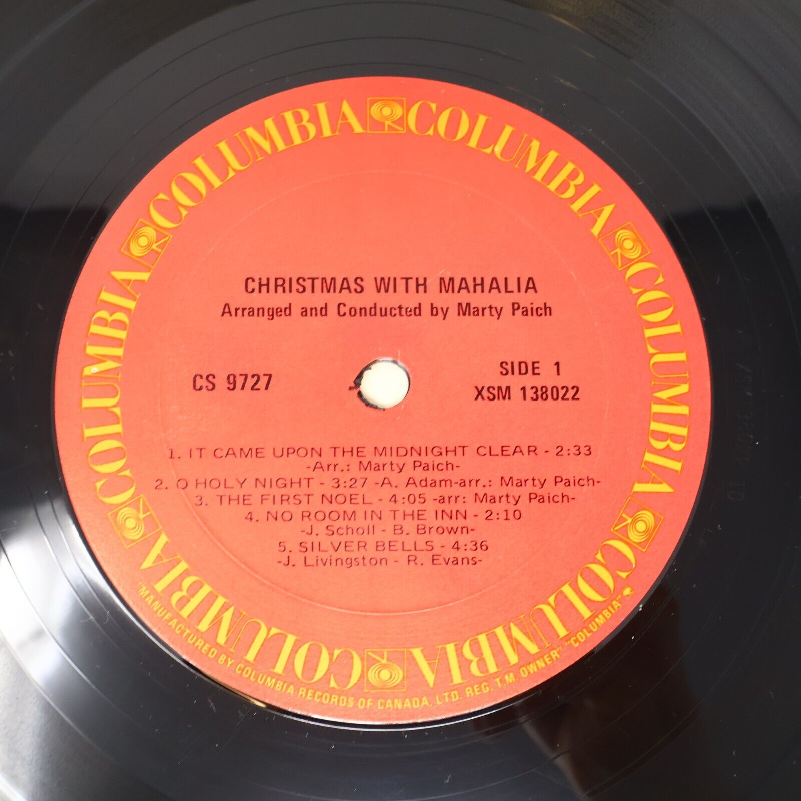 Christmas With Mahalia Jackson LP Record 1967 CS 9727 Marty Paich Silver Bells