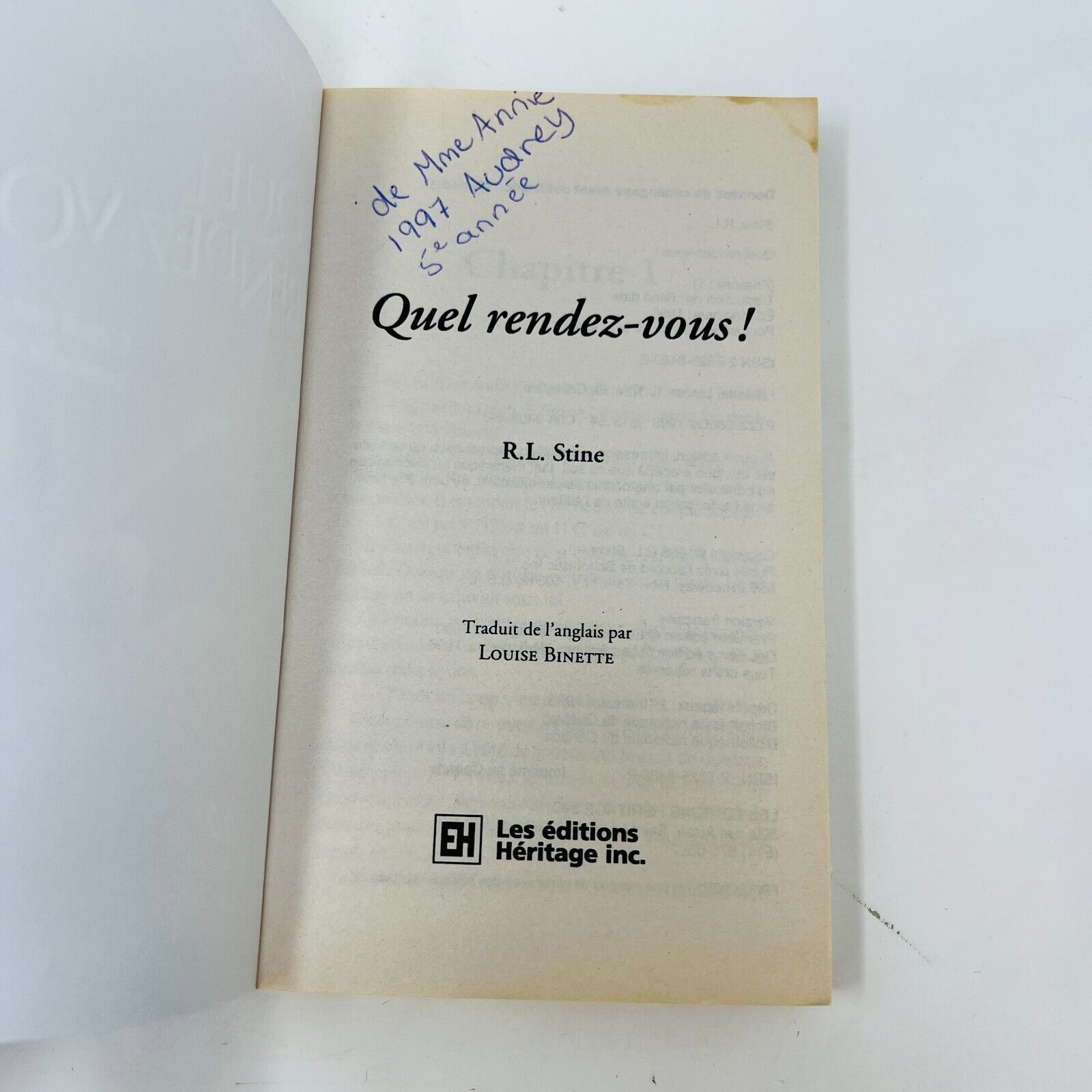 17x Frissons EH Lot Livres Quel Rendez-Vous!/L'Accident/Chalet Maudit Stine