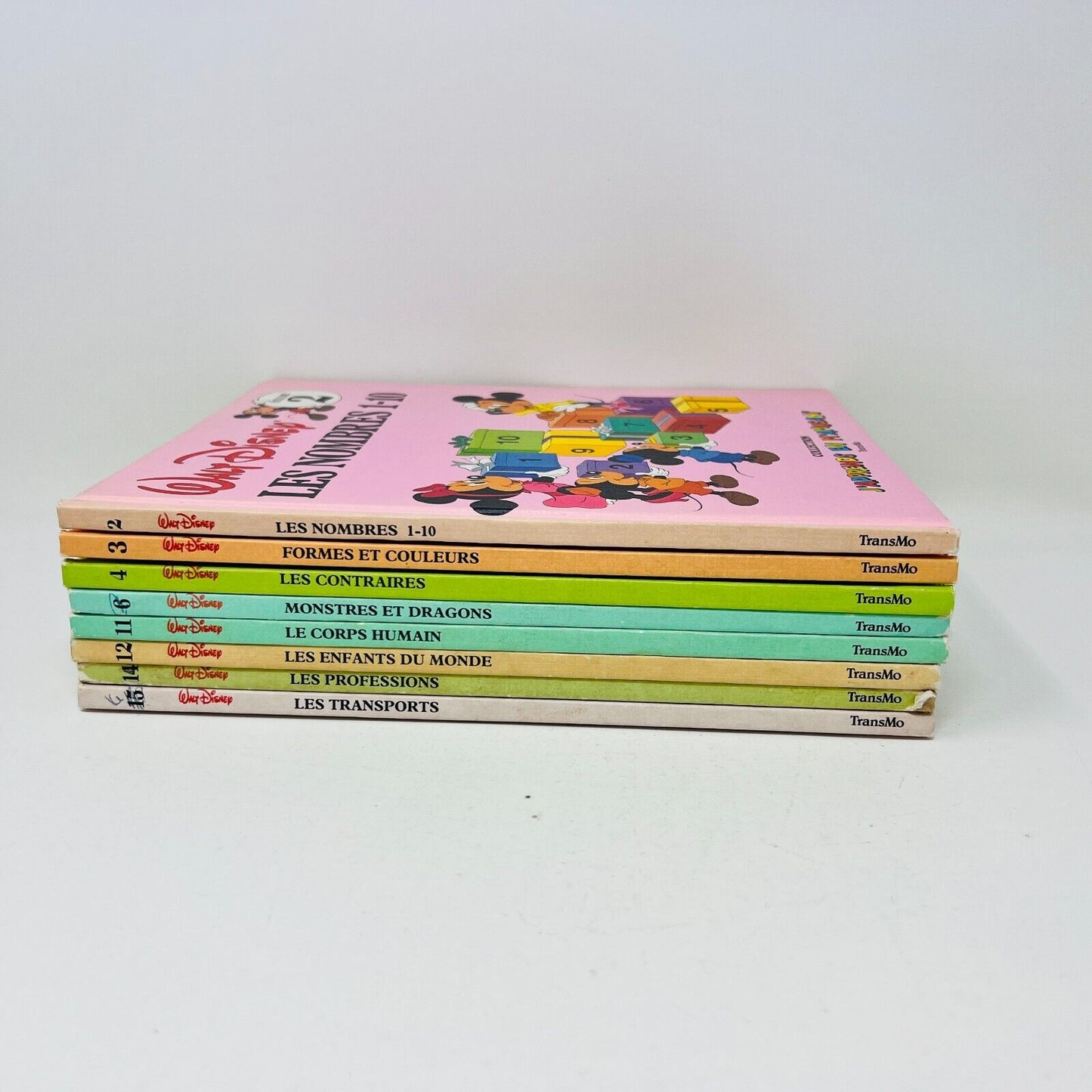 8x J'Apprends en m'Amusant Walt Disney Livres Français/French Children Lot 80s