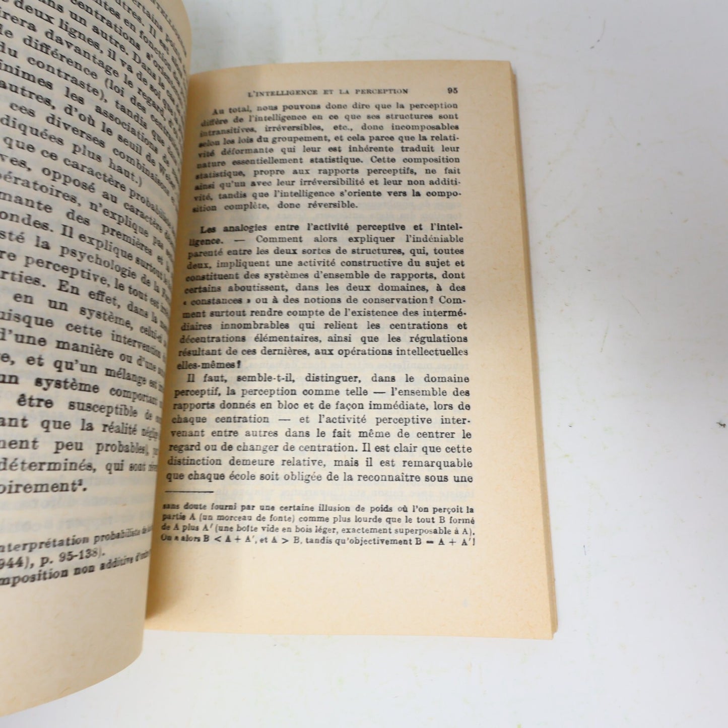 Jean Piaget Lot 2 Livres Psychologie de l'Intelligence/Six Études de Psychologie