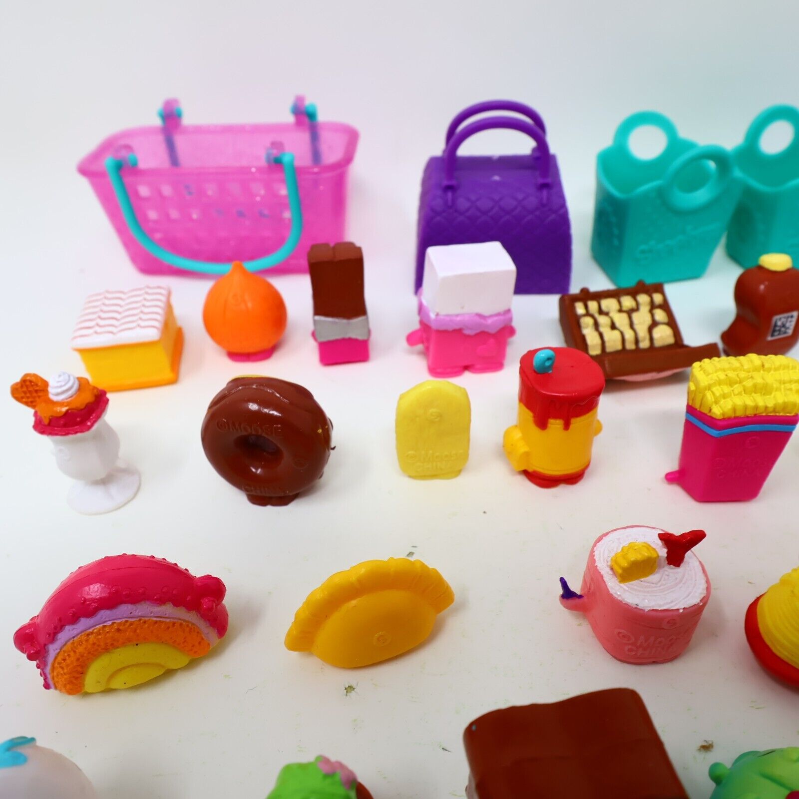 Lot of 33 Shopkins Figures Toys Mixed Food Bread Chocolate Cake Cookies Moose