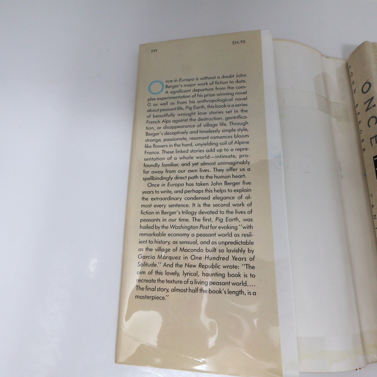 Once in Europa John Berger 1987 HC Litterature 1st Edition Hardcover Book 80s DJ