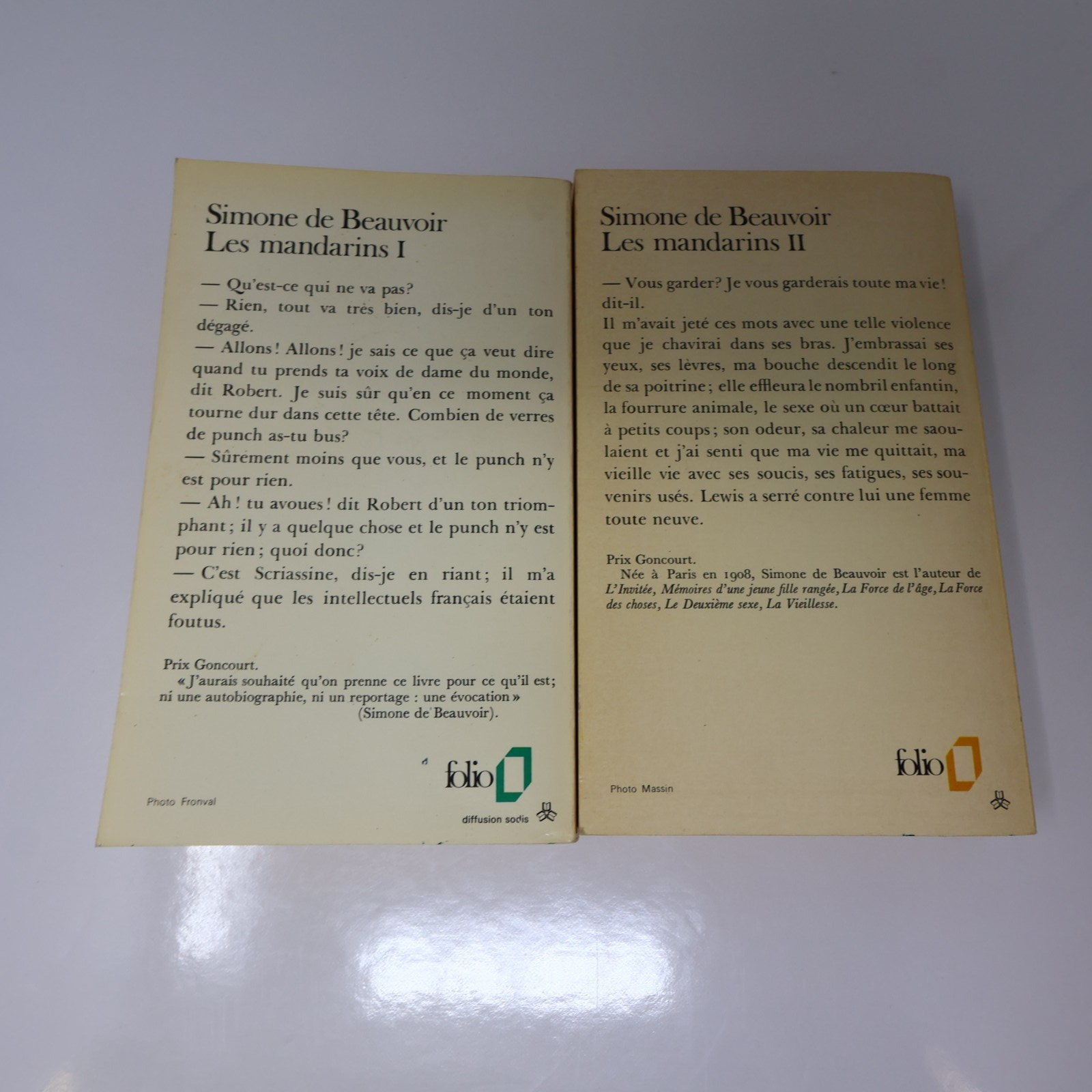 Simone de Beauvoir Lot 4 Livres La Force des Choses 1-2/Les Mandarins 1-2 Roman