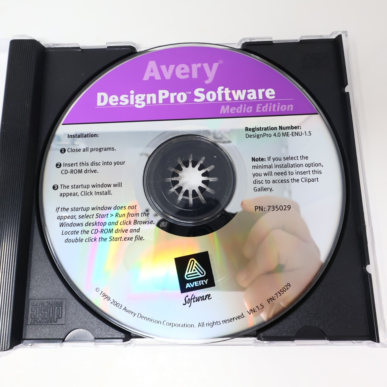 Avery DesignPro Software Media Edition Version 1.5 CD-Rom For Older Windows OS