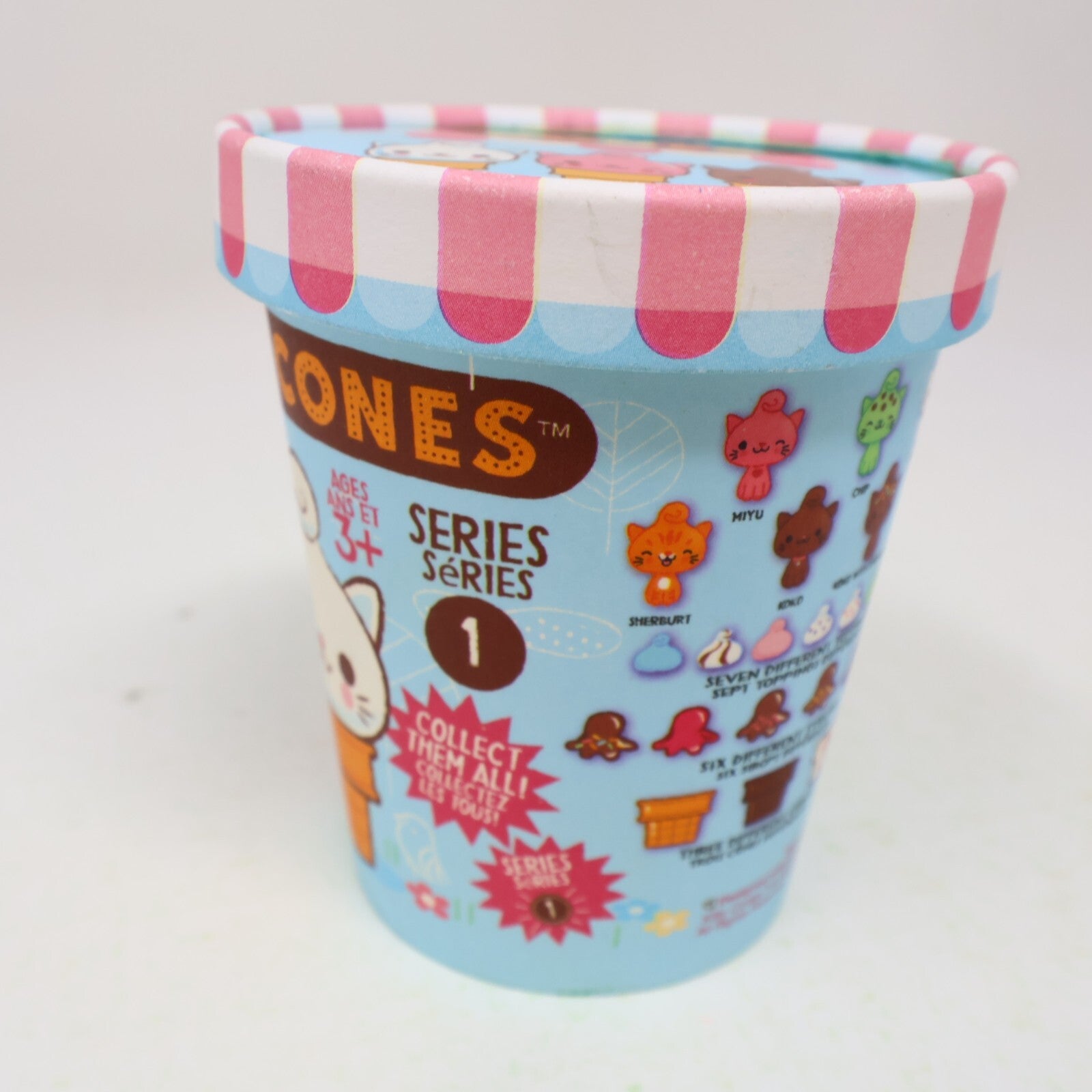 Kitty Cones Erasers Series 1 Miyu Pink Ice Cream with Box 4 Toppings 1 Cone