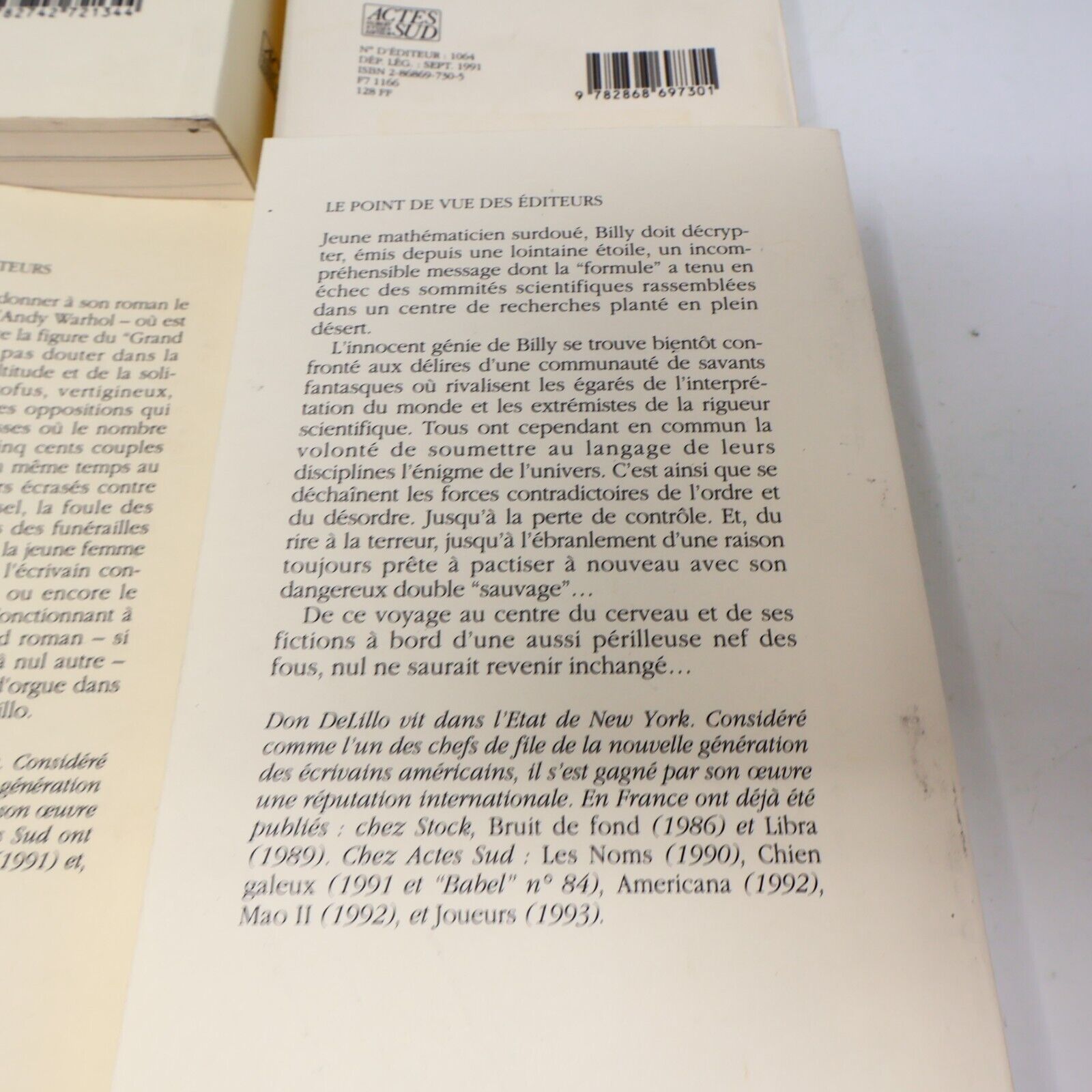 Don Delillo Outremonde L'Étoile de Ratner Chien Galeux Lot 4 Livres Roman French