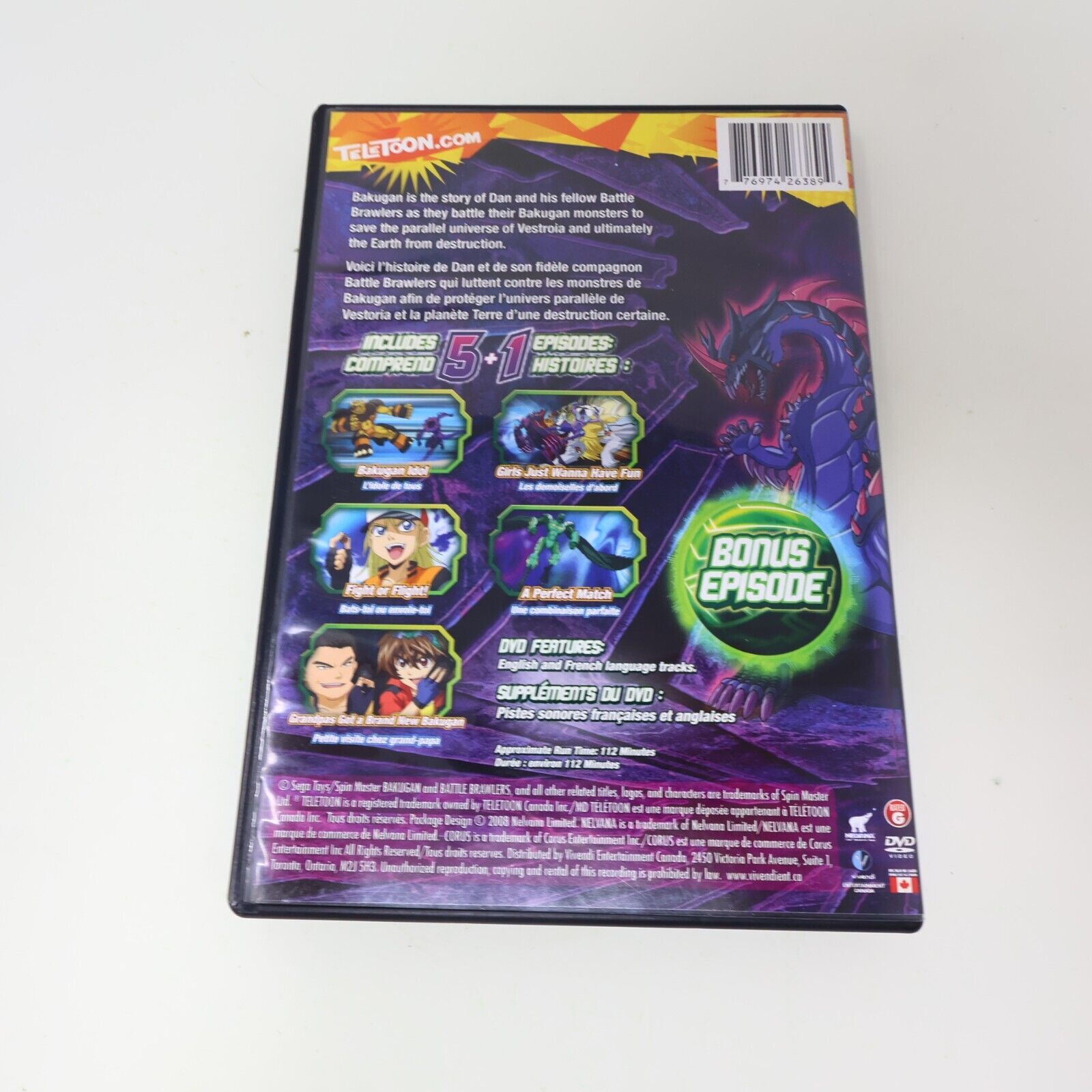 Bakugan Battle Brawlers #1-2-3-4 DVD Lot TeleToon English Français NTSC Tested