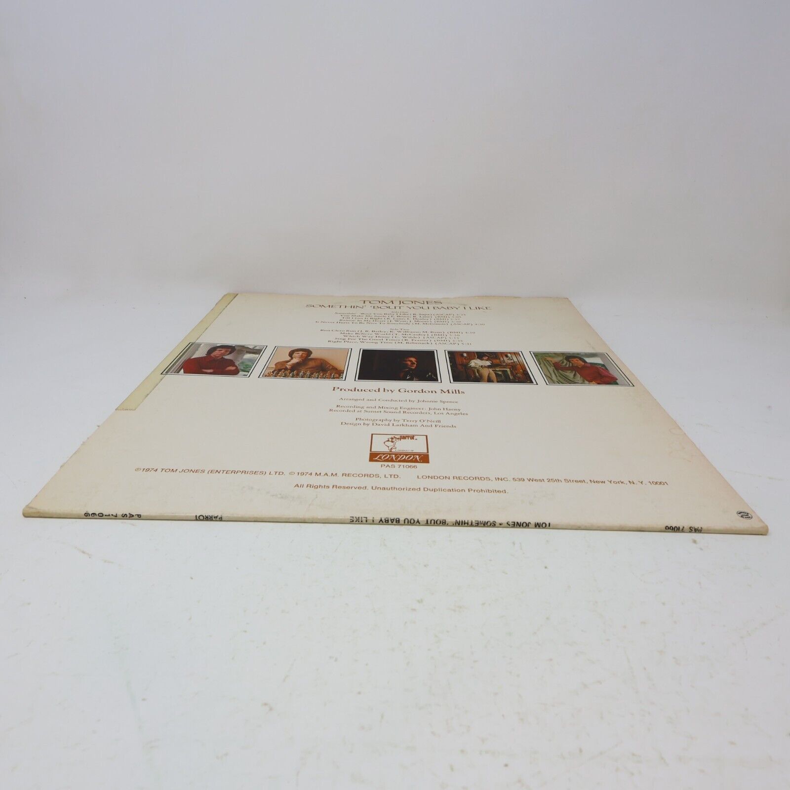 Tom Jones Somethin' 'Bout You Baby I Like LP Record Vinyl 1974 Parrot PAS 71066