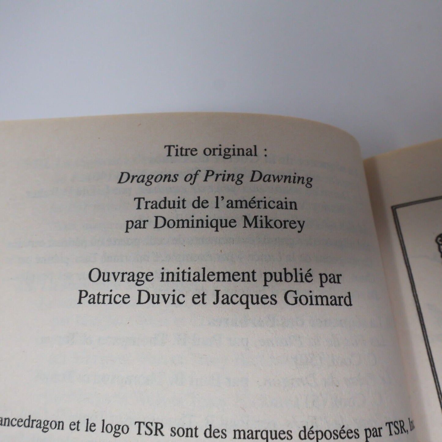 2003 LanceDragon #3 Dragons d'une Aube de Printemps La Trilogie des Chroniques