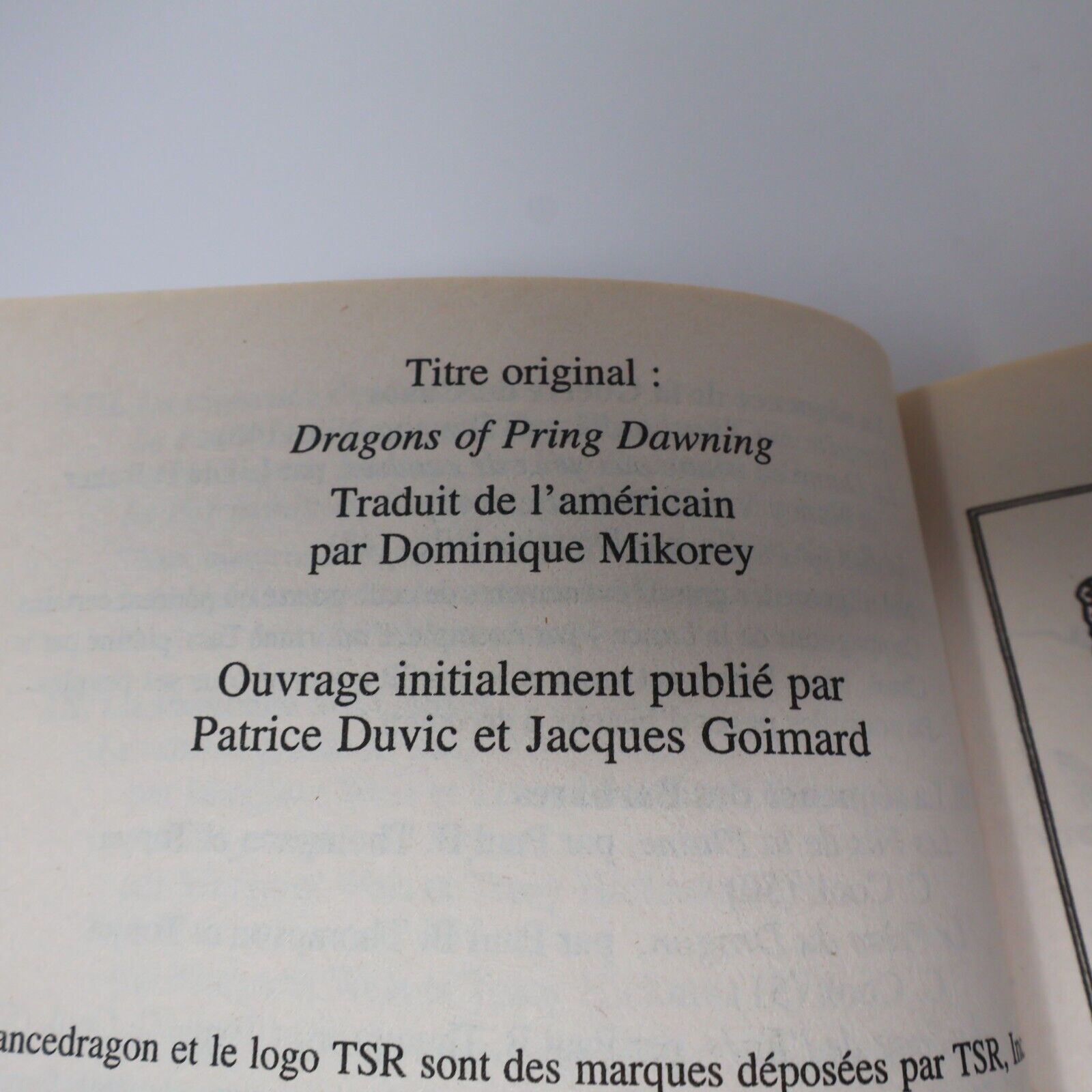 2003 LanceDragon #3 Dragons d'une Aube de Printemps La Trilogie des Chroniques