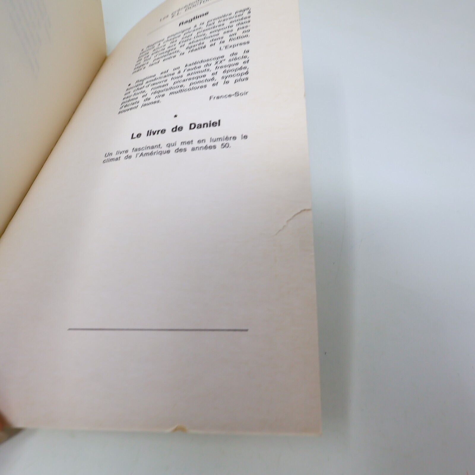 Lot 2 Edgar-Lawrence Doctorow Le Plongeon Lumme Le Livre de Daniel Français 80s