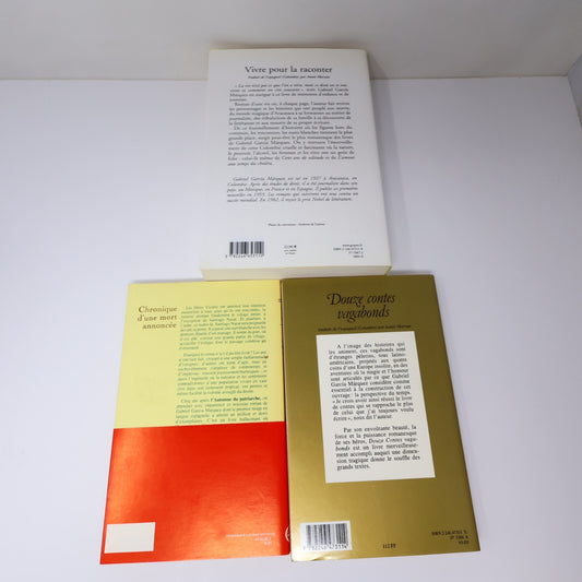 Gabriel García Márquez Lot 3 Livres Vivre pour la Raconter Littérature Roman PB