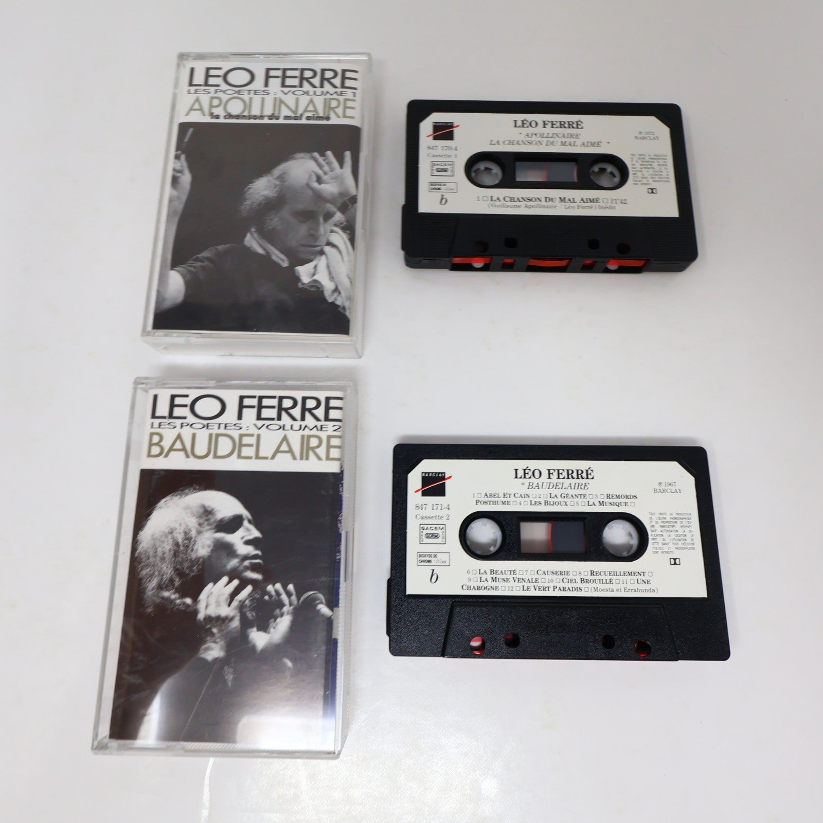 Léo Ferré Les Poètes Boîtier Cassette Apollinaire/Baudelaire/Verlaine Rimbaud