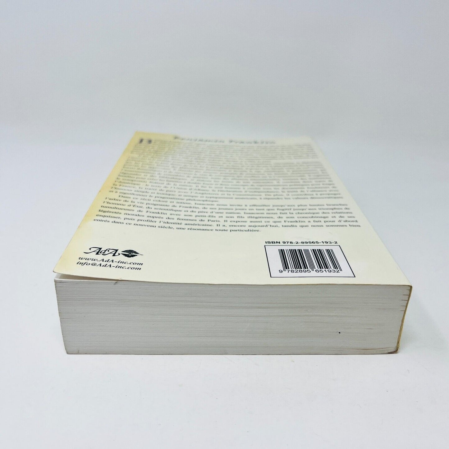2008 Benjamin Franklin Une Vie Américaine de Walter Isaacson Français/French ADA