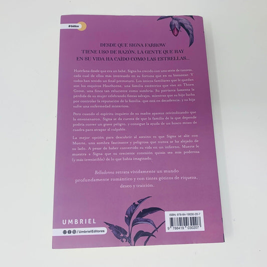 2023 Belladonna Umbriel Paperback Book by Adalyn Grace in Spanish Libro Español