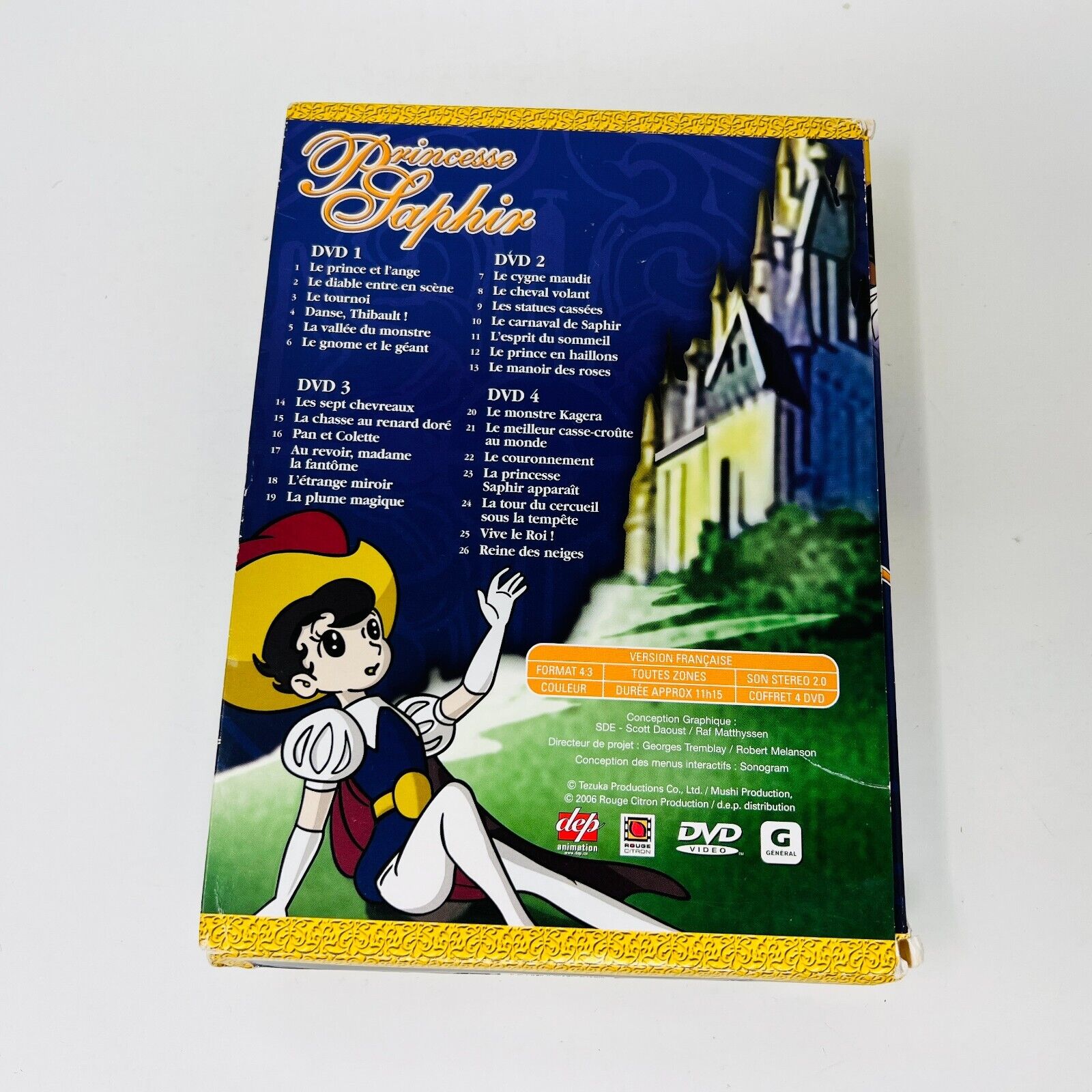 Coffret Princesse Saphir DVD Testé Série Enfants NTSC DEP en Français/French 4:3