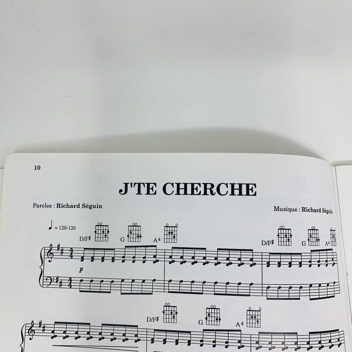 1993 Sur la Route des Heures Partitions Songbook Richard Séguin Piano Guitar