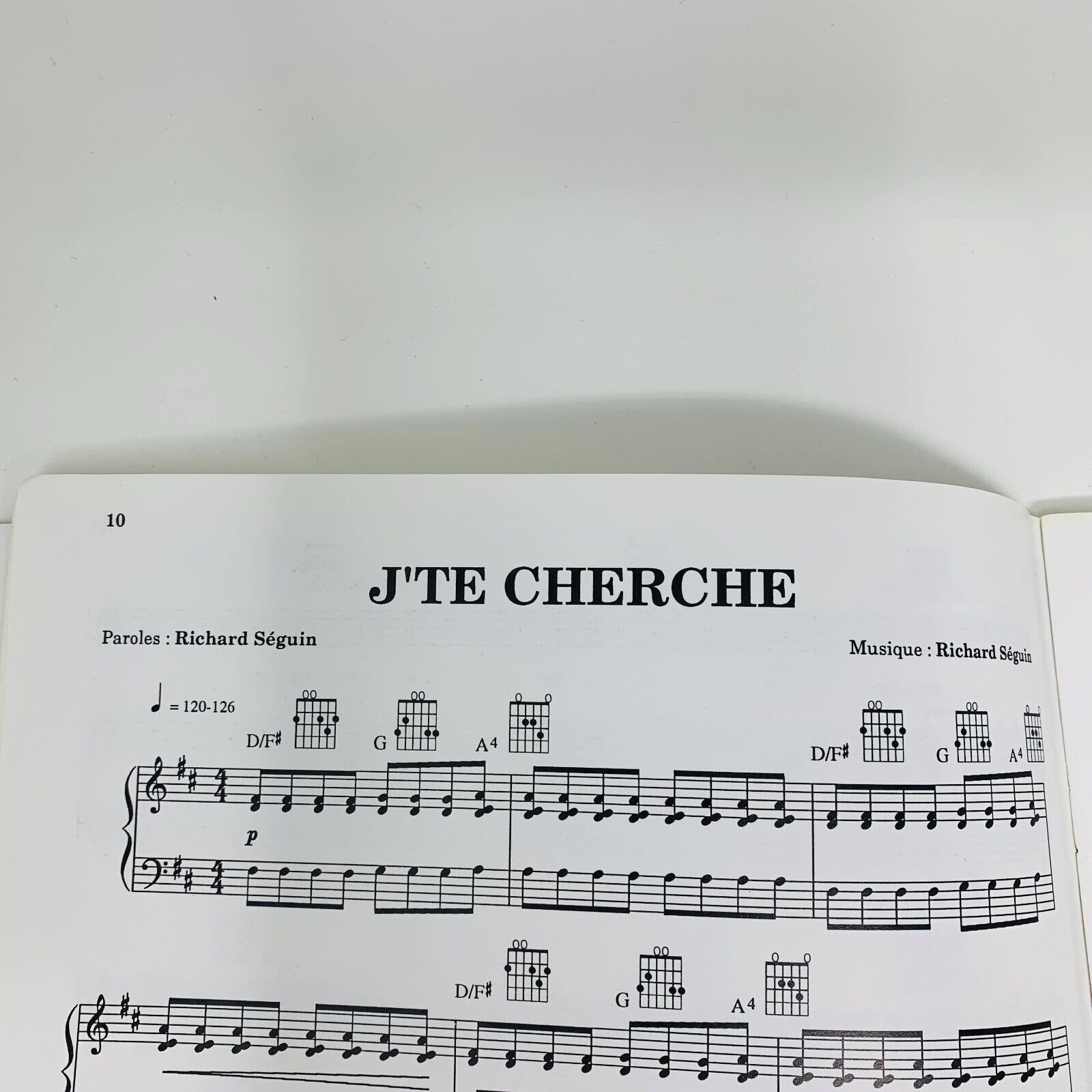 1993 Sur la Route des Heures Partitions Songbook Richard Séguin Piano Guitar