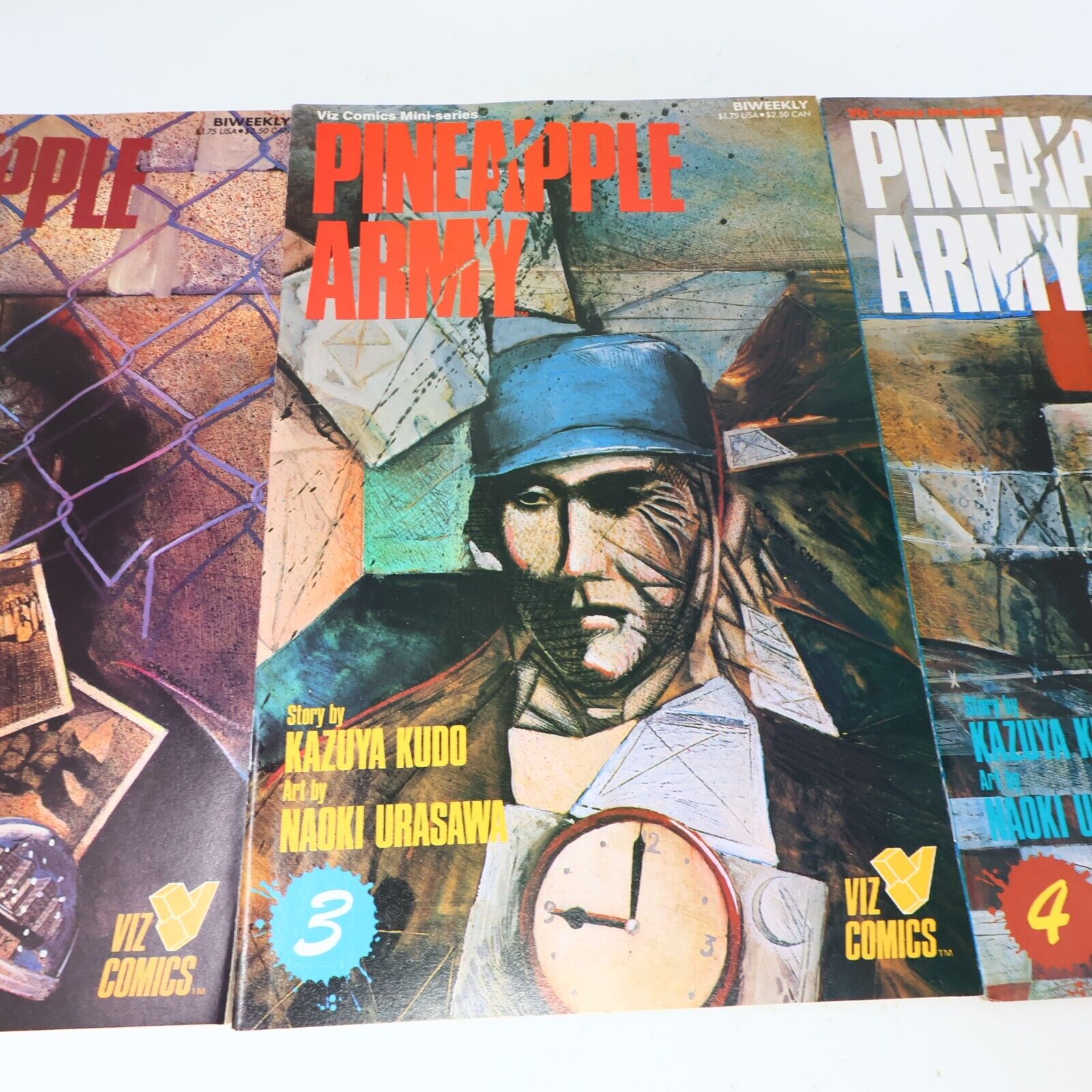 Lot 3 Comics Pineapple Army #1 3-4 Kazuya Kudo/Naoki Urasawa Viz Manga 90s