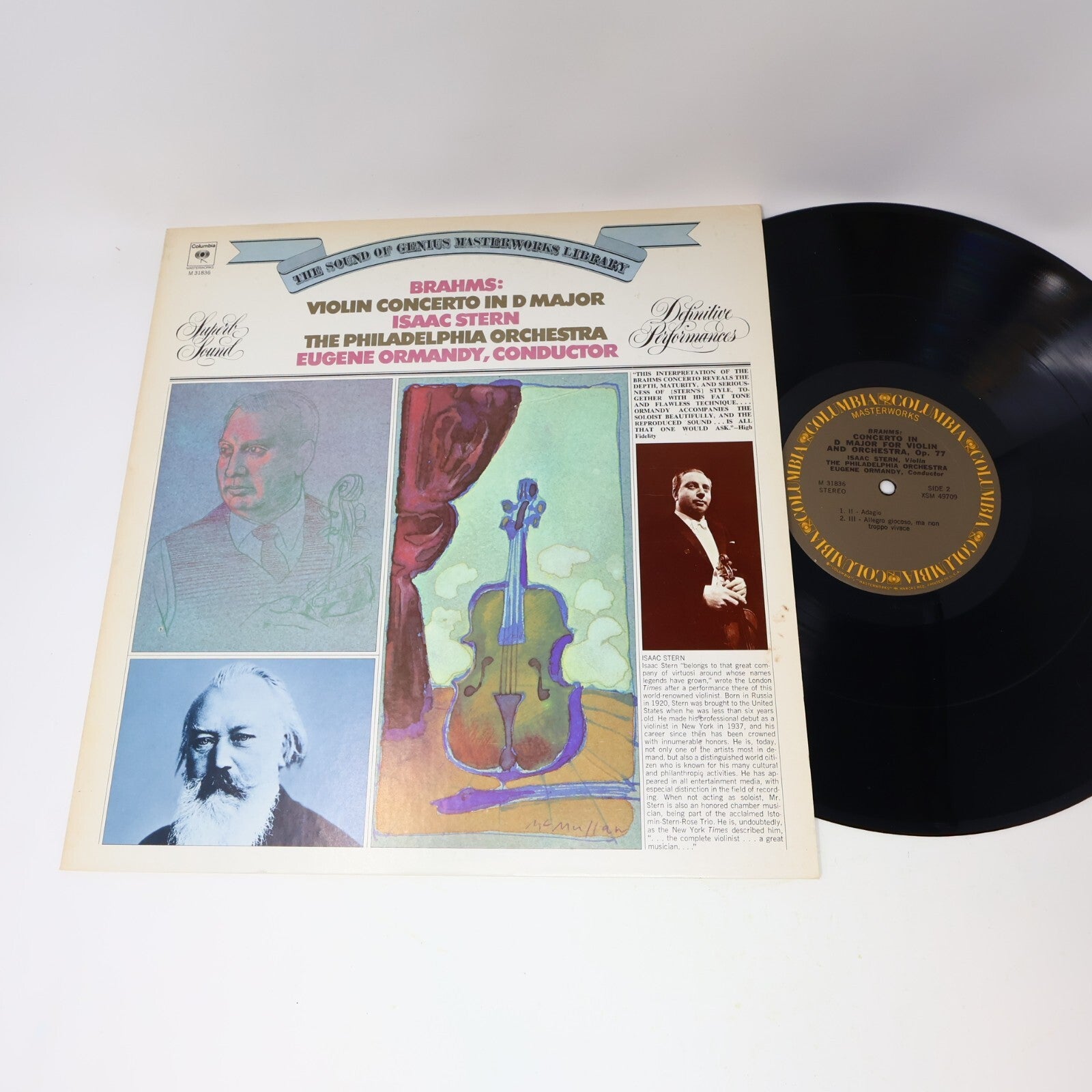 Isaac Stern Brahms Ormandy Violin Concerto In D Major 1973 Record Vinyl M 31836