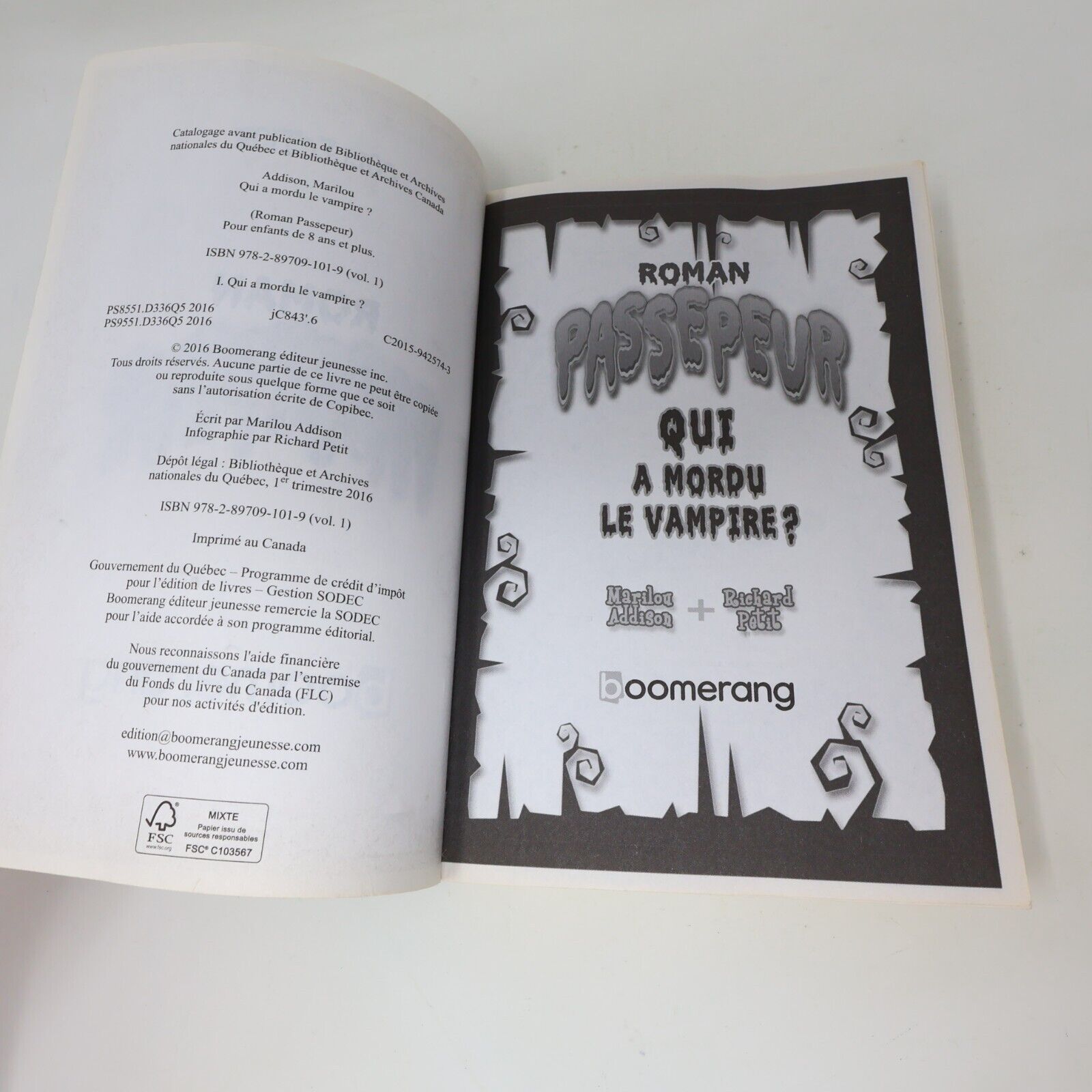 5x Trio Terreur Roman Passepeur Enfants Horreur Boomerang Lot Livres Français PB