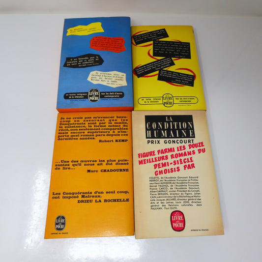 André Malraux Lot 4 Livres Poche Les Conquérants/L'Espoir/Condition Humaine 60s