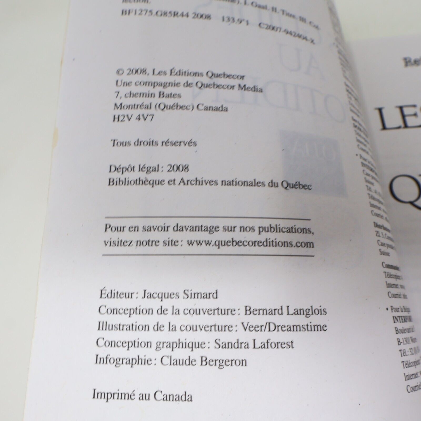 Les Guides au Quotidien Reine-Claire Gaal OJJA, La Paix sur Terre 2008 Quebecor