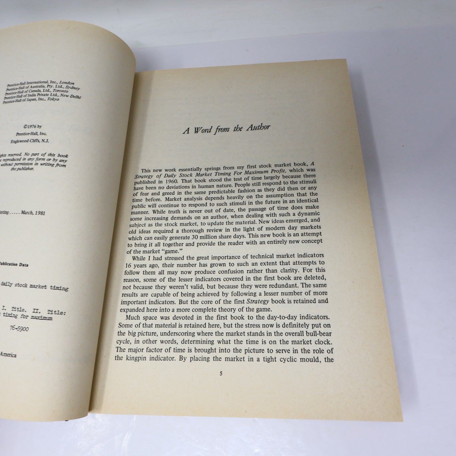 Granville's New Strategy of Daily Stock Market Timing For Maximum Profit 1981 HC